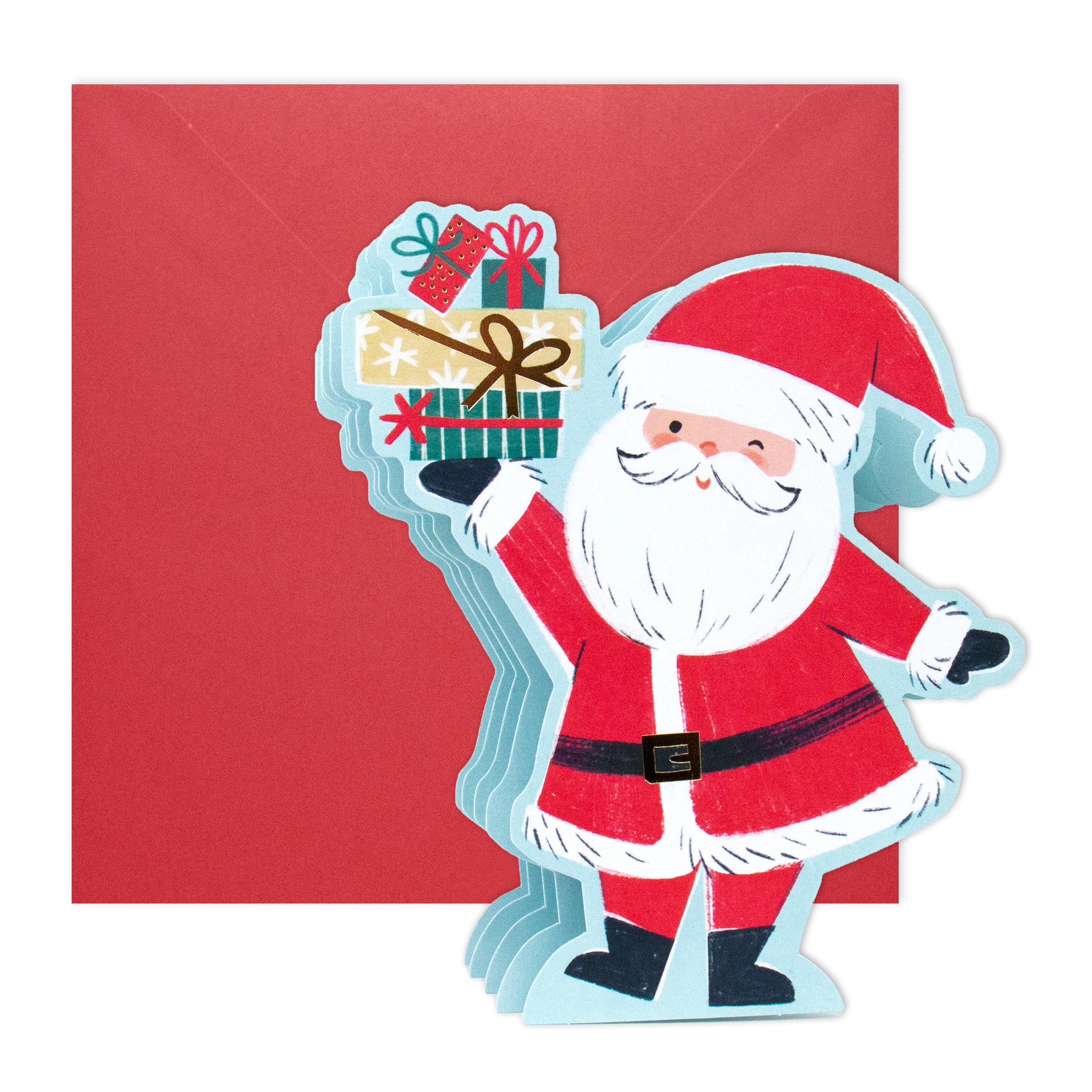 1 Hallmark Christmas Card - Jumbo Diecut Santa, 1 of 4