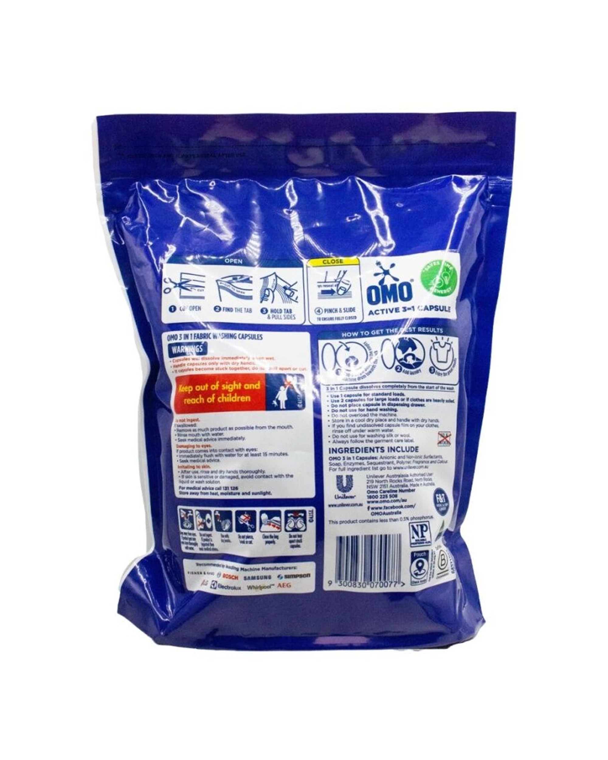 3 OMO 2PK Active 3-in-1 Laundry Capsule Detergent For Cold Washing 60pk - Multi, 3 of 3