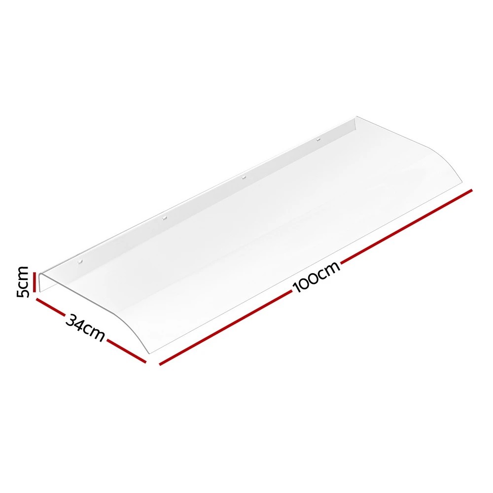 2 Instahut Window Door Awning 0.4mx1m Transparent - Clear, 2 of 8