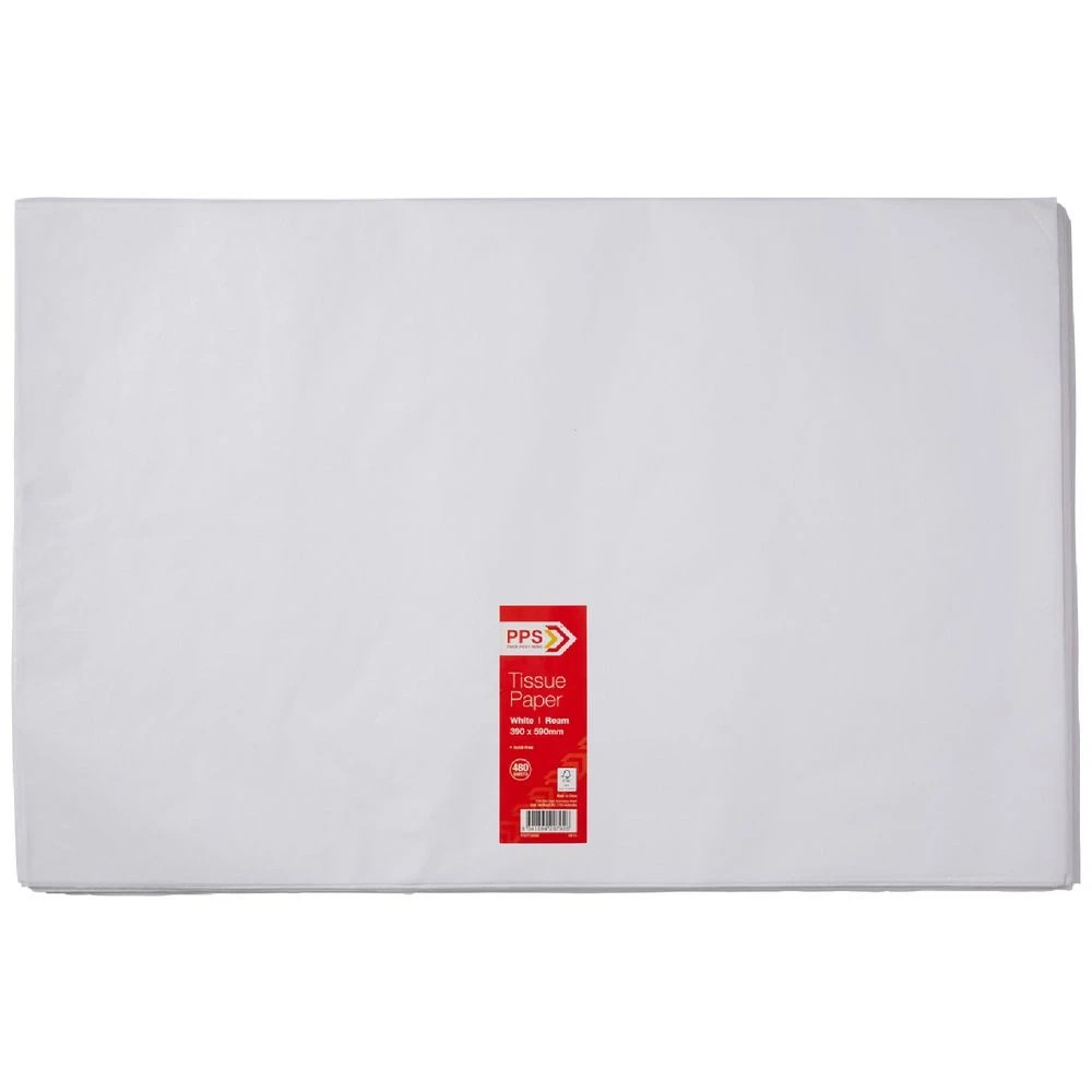 1 PPS Tissue Paper Ream 390 x 590mm 480 Pack White, 1 of 2