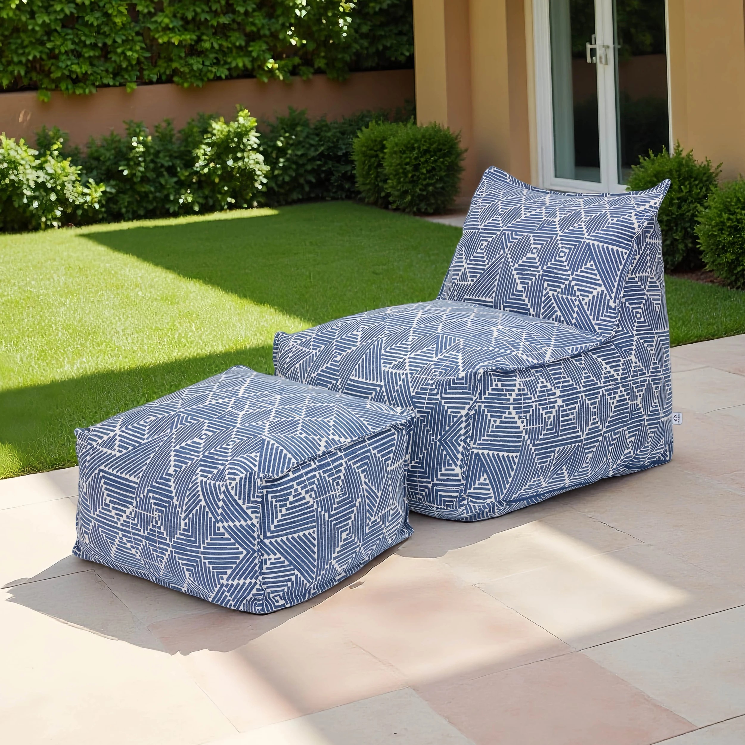 10 IHOMDEC Outdoor Waterproof Compression Sofa With Ottoman - Blue, 10 of 10