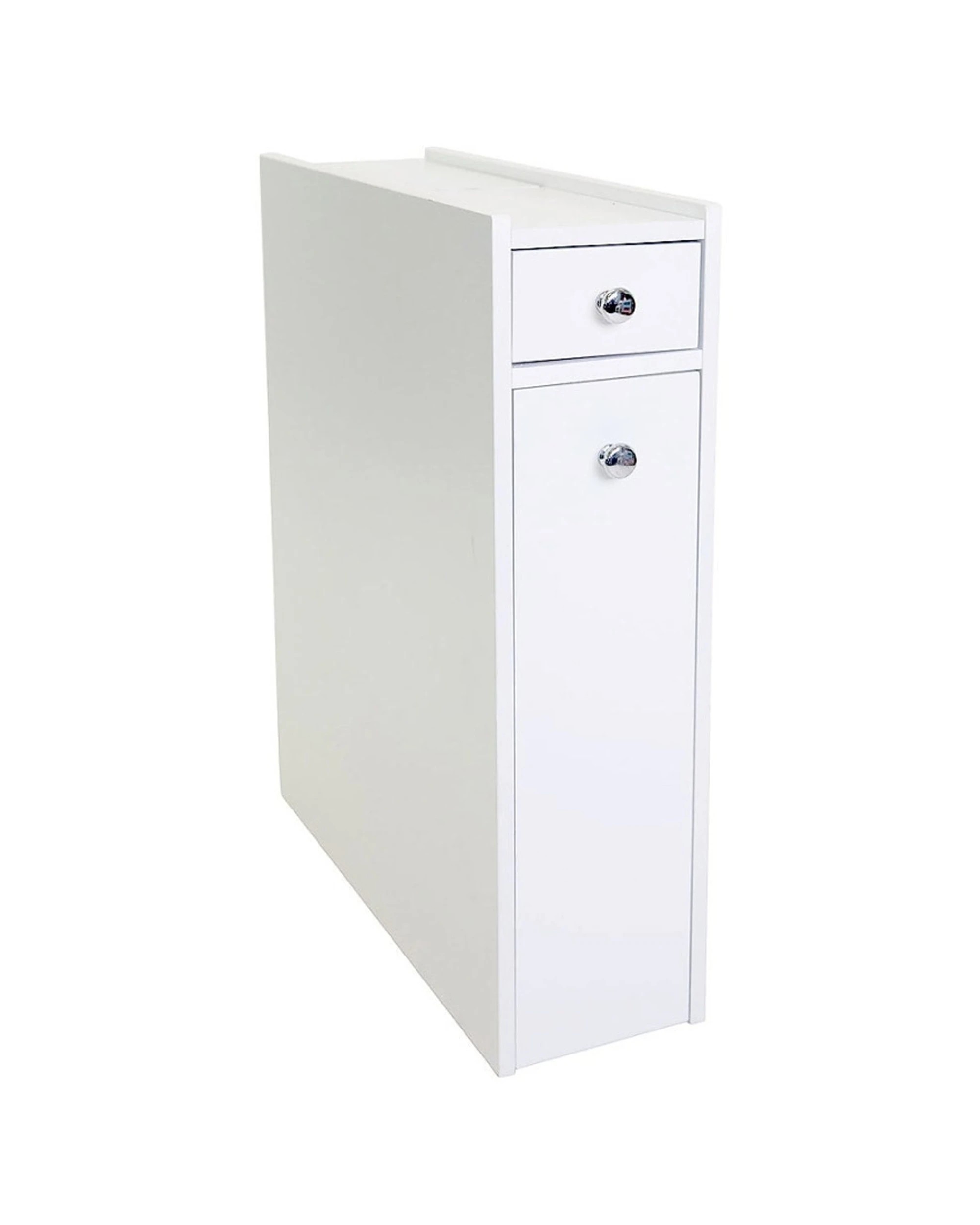 3 Alpine Bay Bathroom Utility Cabinet With 2 Handle Options MDF Construction 16x48.5x58cm - White, 3 of 5