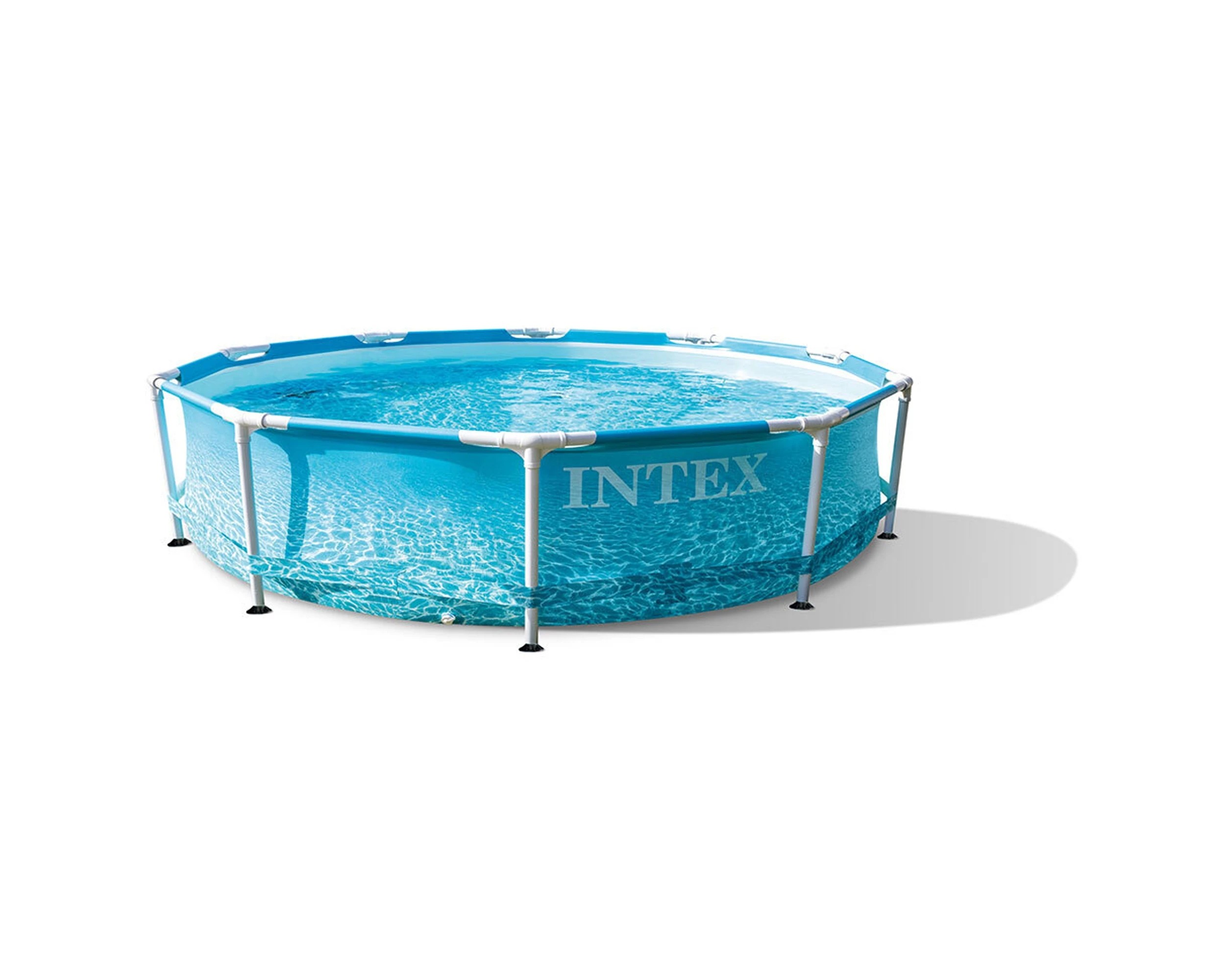 1 Intex Beachside Metal Frame Pool Set Above Ground Pool Quick Setup Pool - Blue, 1 of 2