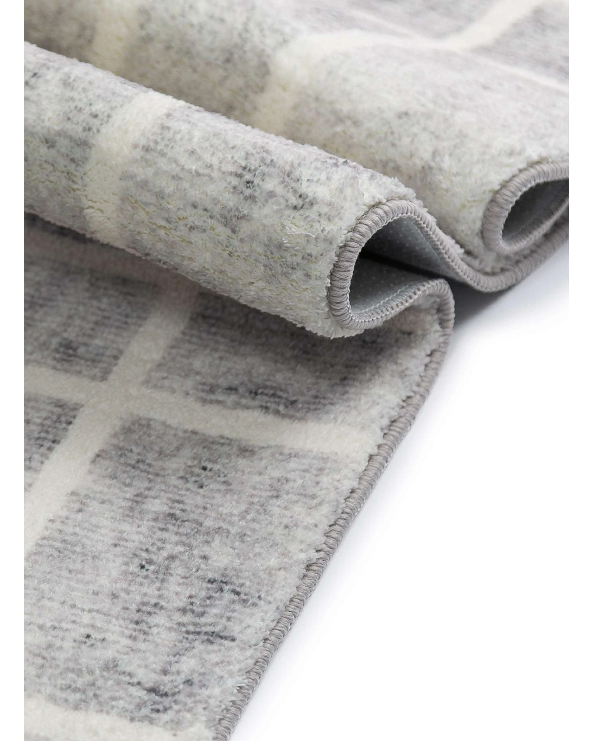 6 Loopsie Zeb Plaid Washable Rug-330cm x 240cm - Grey, 6 of 6