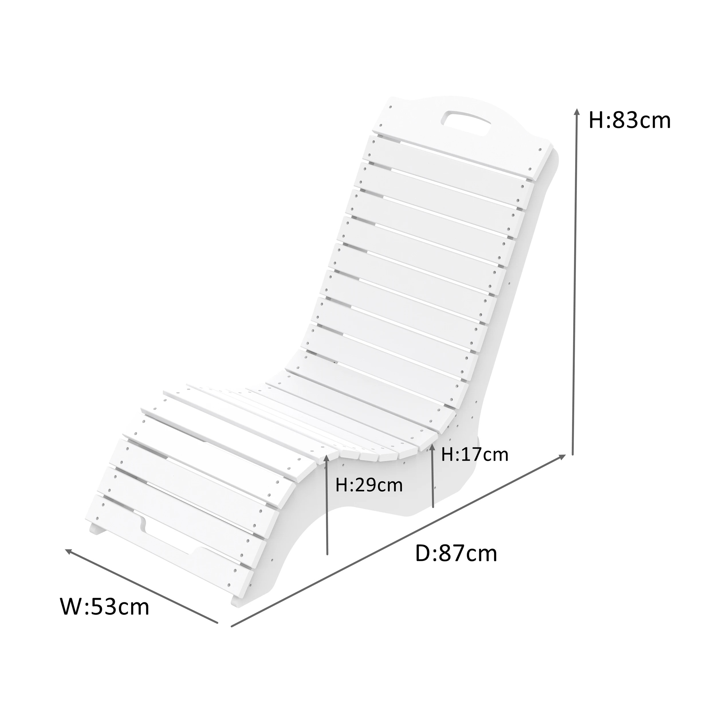 9 EHOMMATE Outdoor HDPE Adirondack Lounge Chair - White - White, 9 of 9