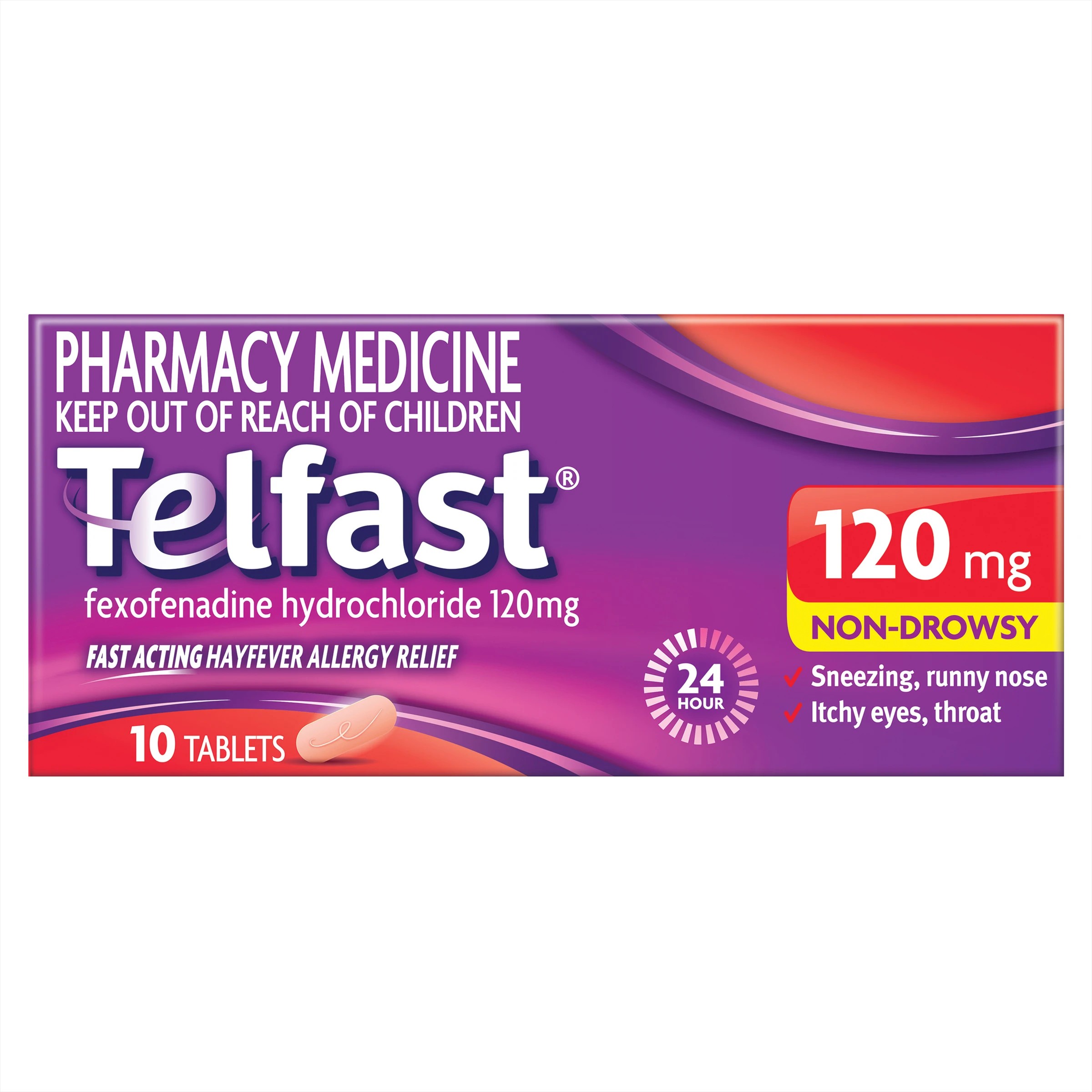 2 10 Pack Telfast Fexofenadine Hydrochloride 120mg Tablets, 2 of 10