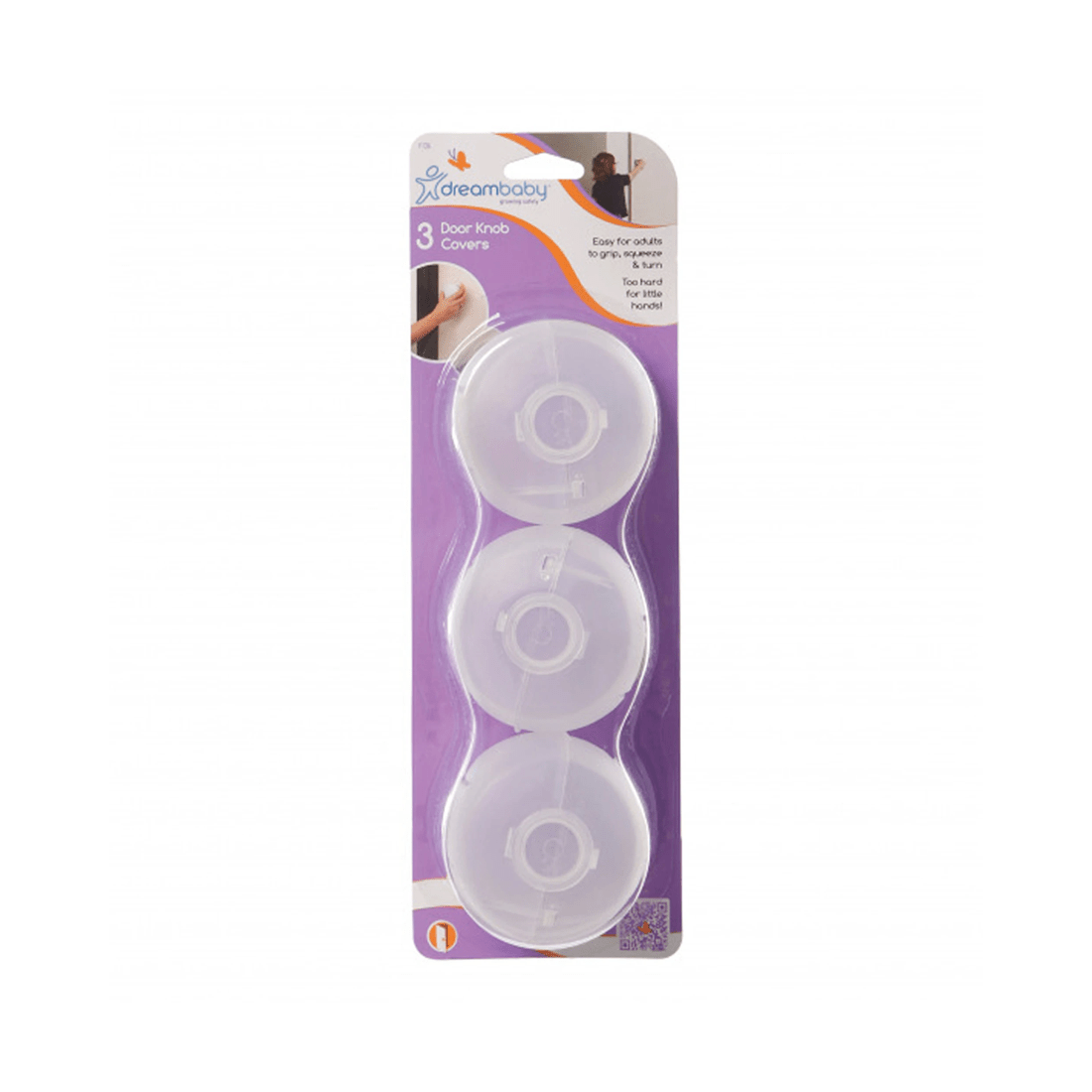 1 Dreambaby 3pc Door Knob Covers Toddler Safety Baby Proofing Locks Transparent Plastic Covering Home Safety.
 - Clear, 1 of 2