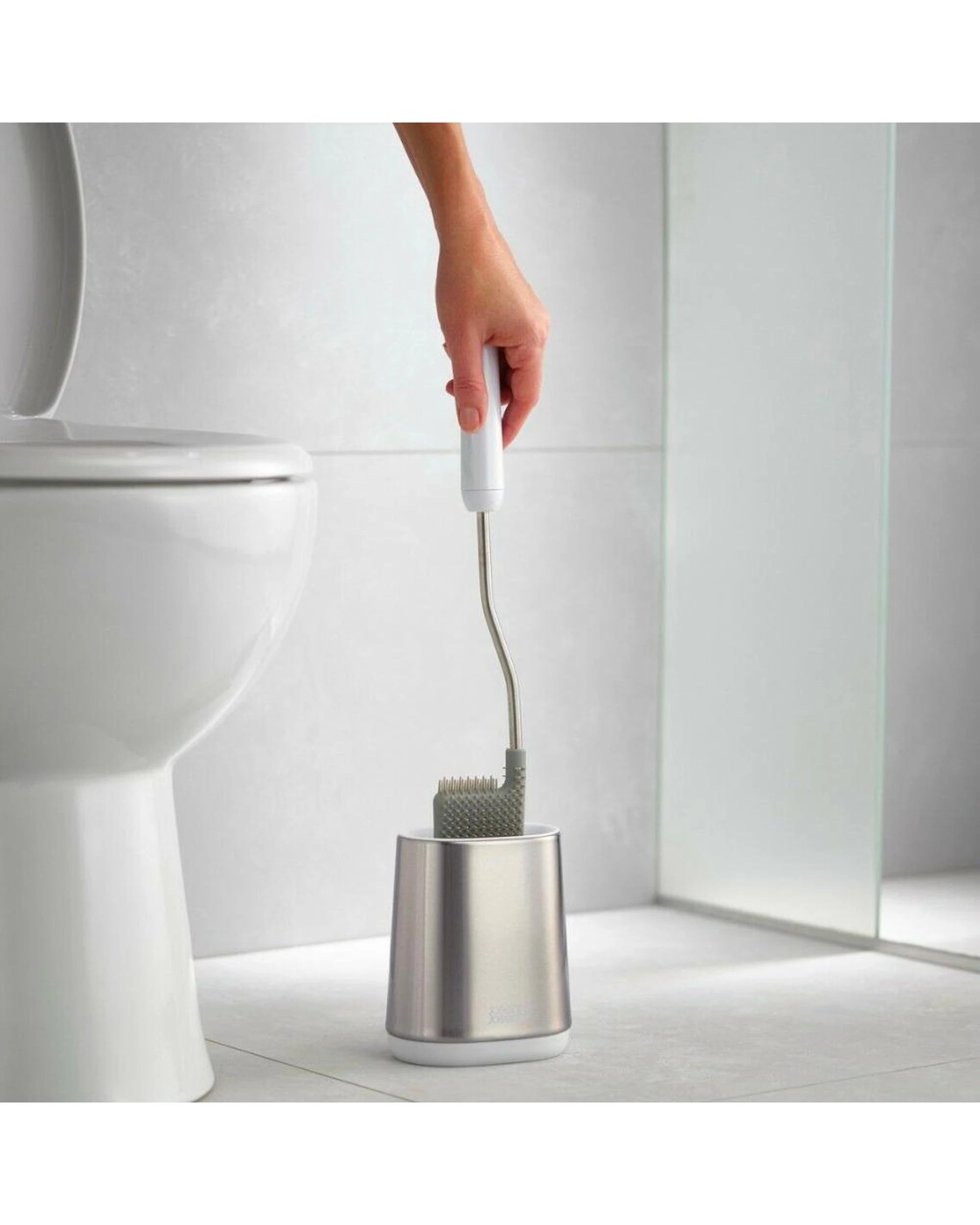 7 Joseph Joseph Flex Lite Steel Toilet Brush With Holder, 7 of 10