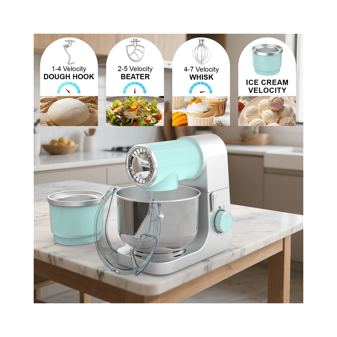 7 Advwin Stand Mixer With Ice Cream Maker, 7 of 8