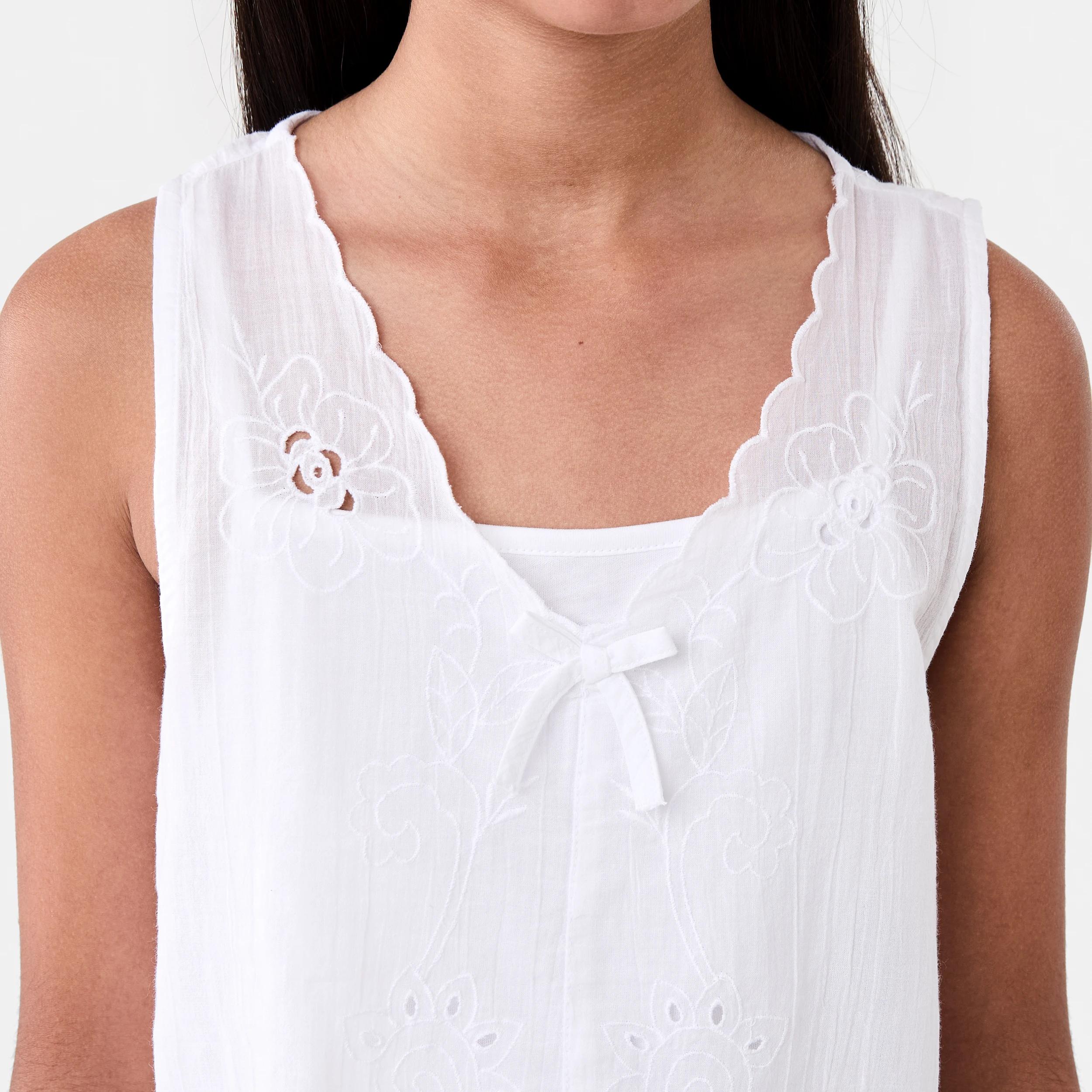 3 Woven Tie Front Top WHITE, 3 of 7