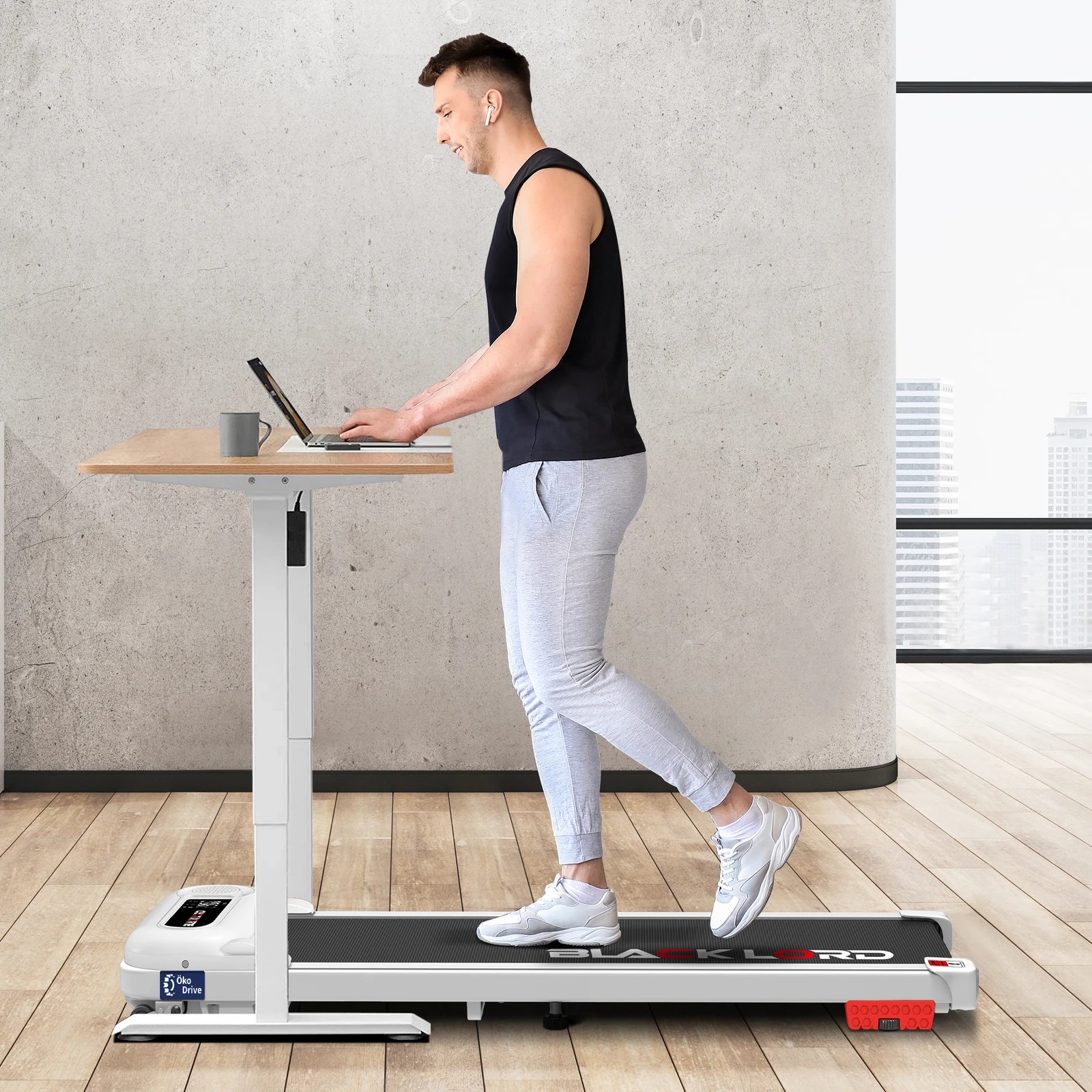 5 Black Lord Treadmill Electric Walking Pad Incline Shock Absorbers Home Gym - White, 5 of 10