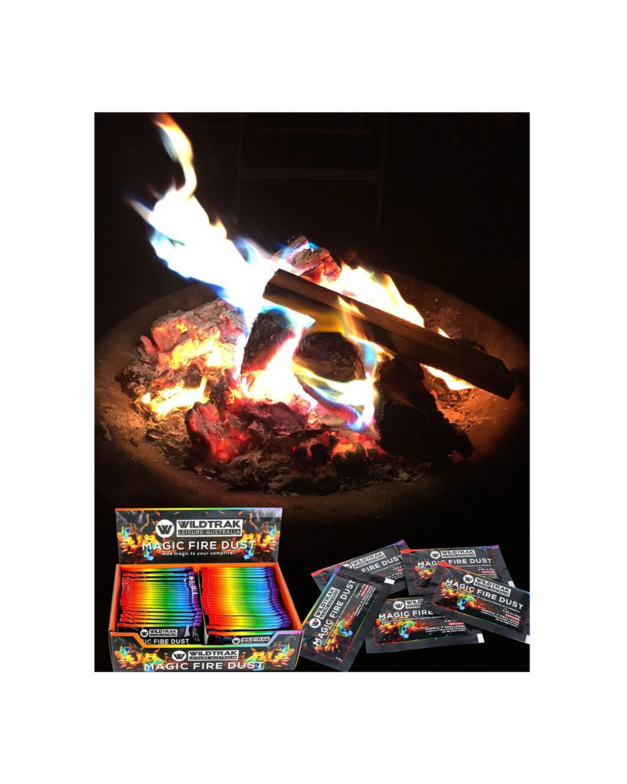 4 Wildtrak Magic Colour Fire Flame Campfire Bonfire 15g Sachet 8 Pack Fire Dust - Multi, 4 of 5