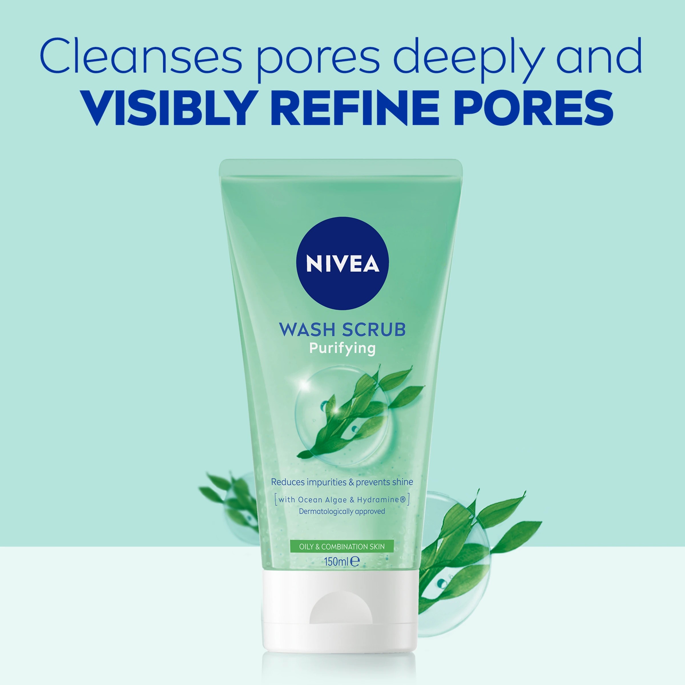 7 Nivea Purifying Wash Scrub 150ml - Ocean Algae and Hydramine, 7 of 8