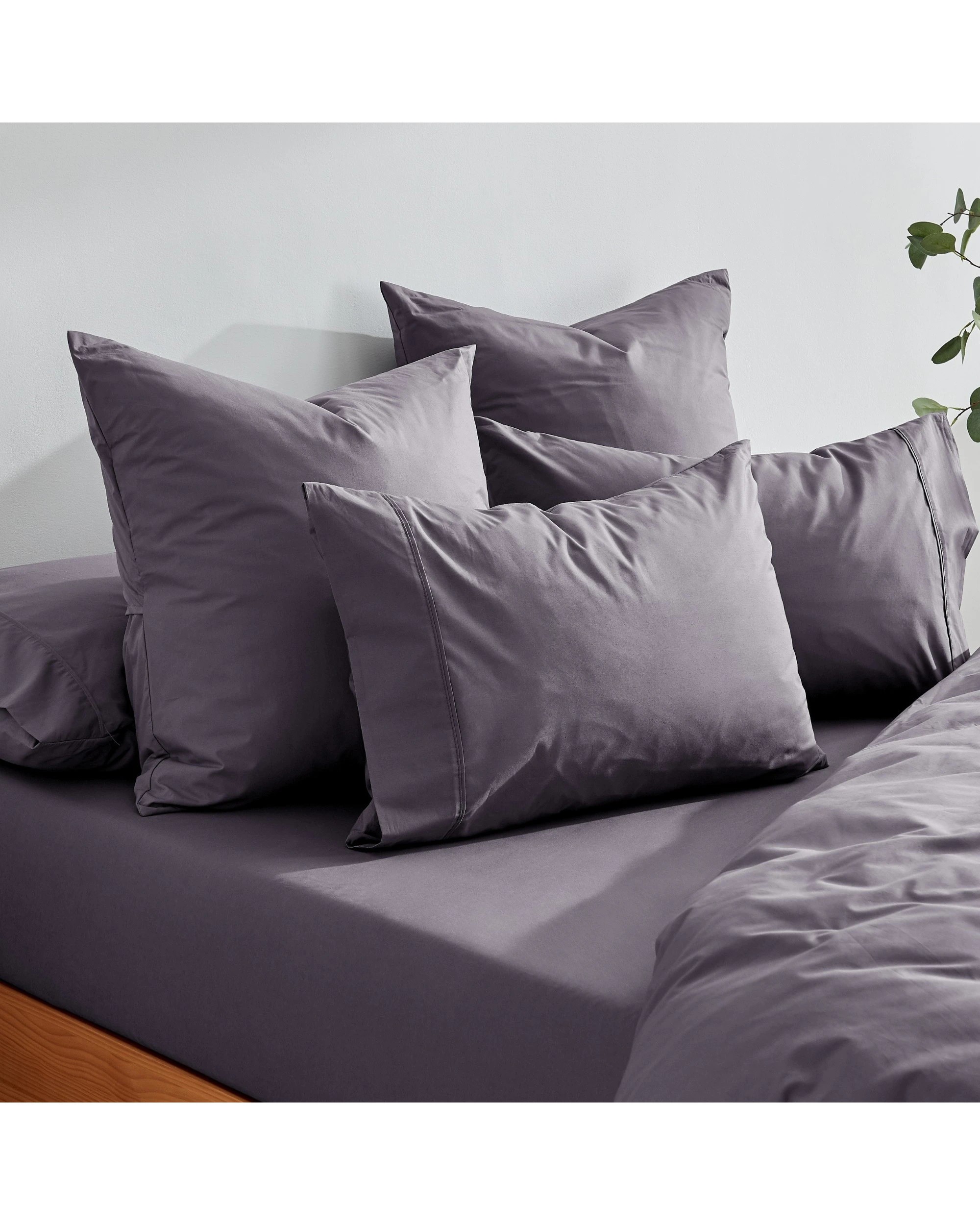 7 Dreamaker 300TC Cotton Percale King Pillowcase Twin Pack - Charcoal, 7 of 7