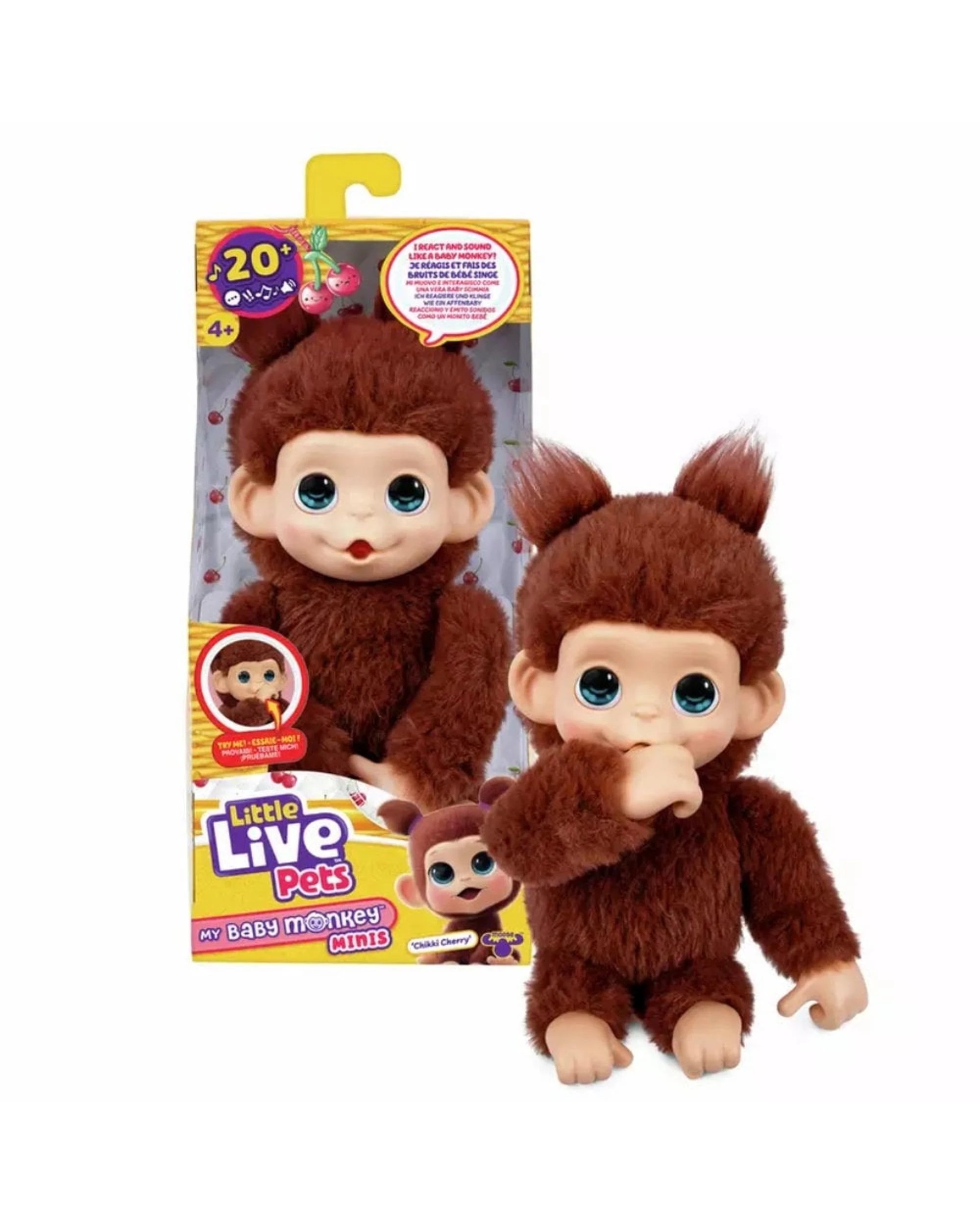 3 Little Live Pets My Baby Monkey Minis Chikki Cherry, 3 of 5