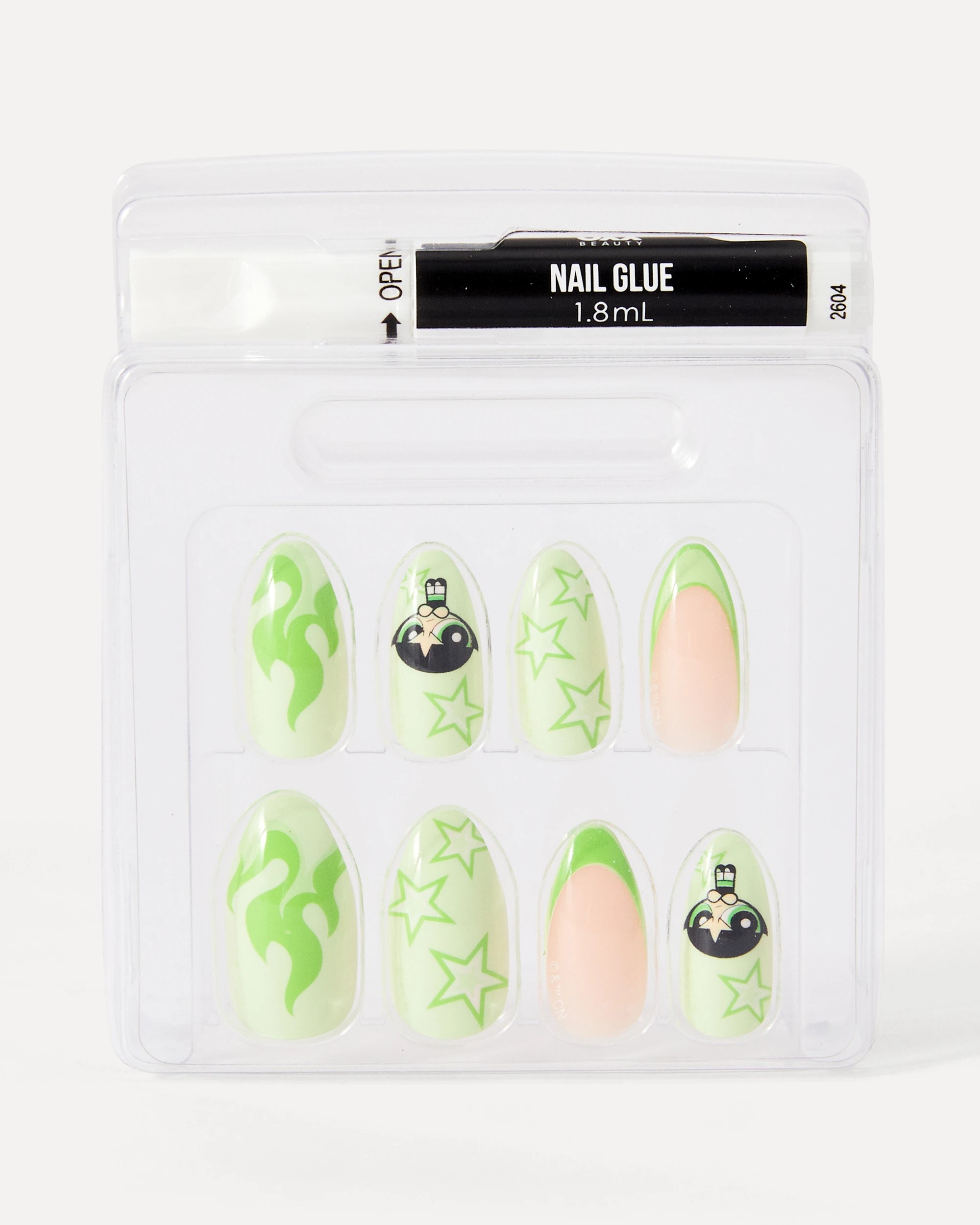 3 The Powerpuff Girls 24 Pack Artificial Nails with Adhesive - Stiletto Shape, Buttercup, 3 of 4