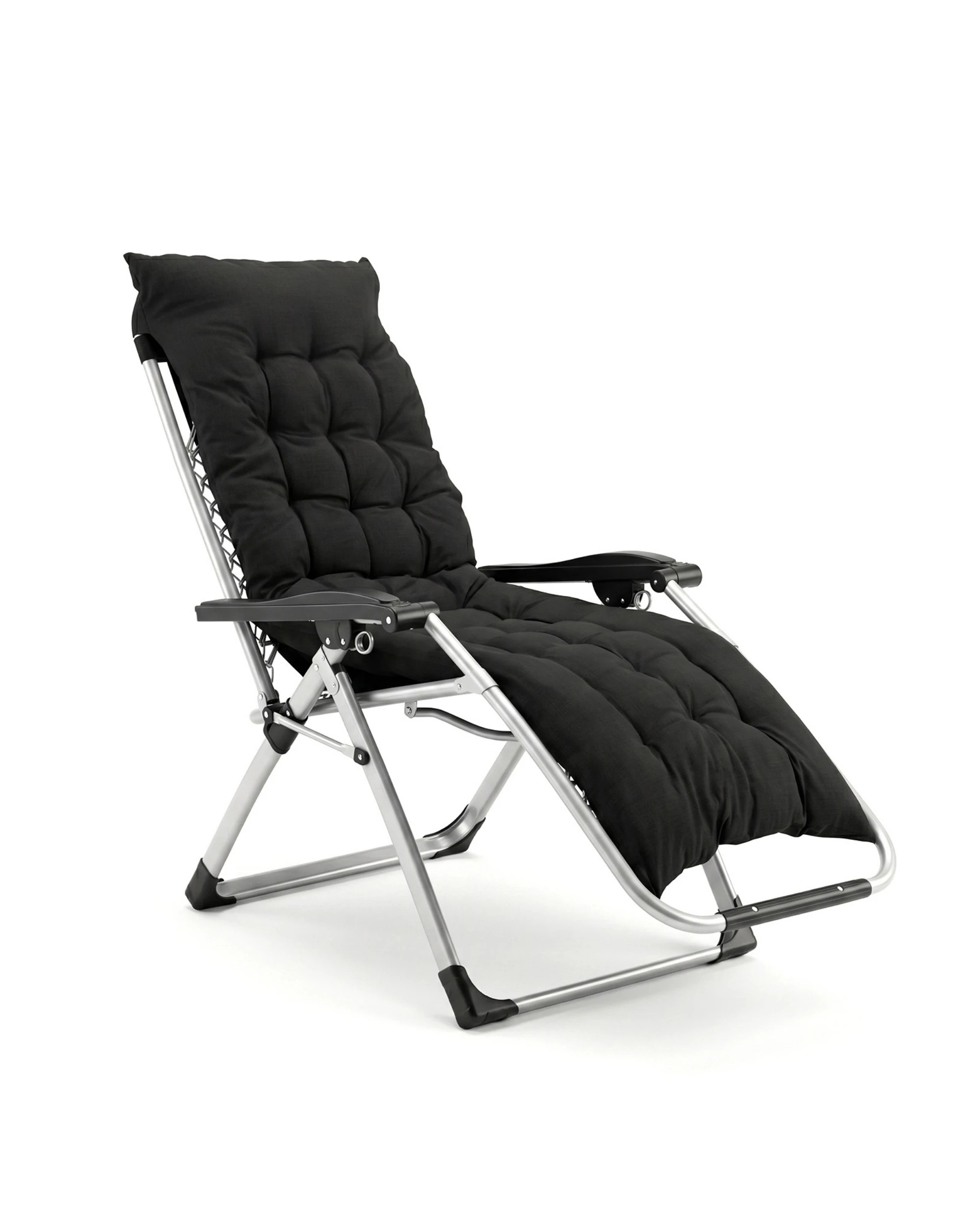 1 Advwin Zero Gravity Chair, 170° Adjustable Folding Recliner with Pillow & Cup Holder & Upgraded Lock 440LBS - Grey, 1 of 7