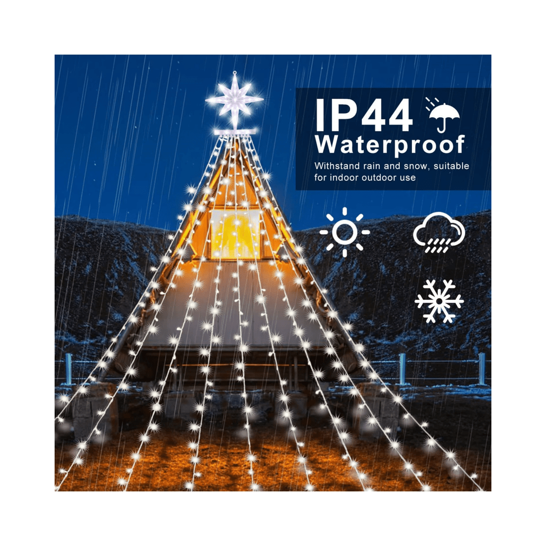 2 Advwin 3.5M * 9 Lines 350 LED String Fairy Lights with Polaris 8 Modes Christmas Decor white, 2 of 6