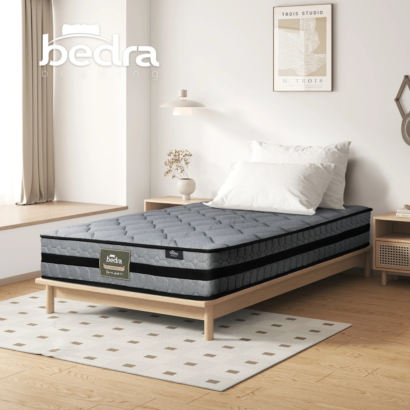9 Bedra Bedding Mattress 3d Mesh Fabric 7 Zone Pocket Spring 22cm King Single
 - Multi, 9 of 10