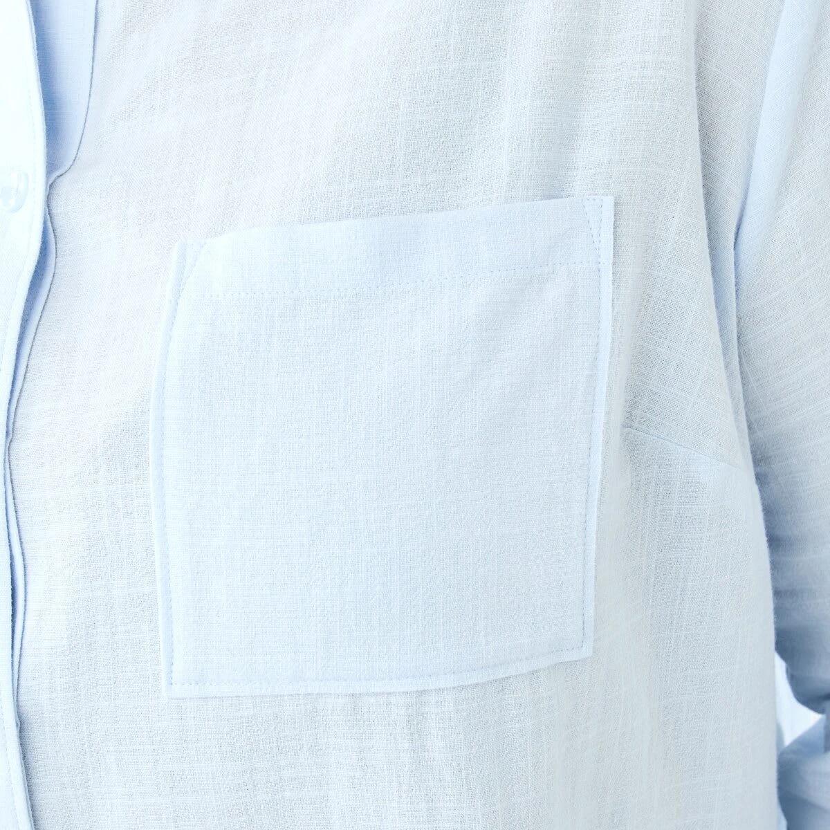 7 Curve Long Sleeve Cotton Shirt Blu Bysde, 7 of 8