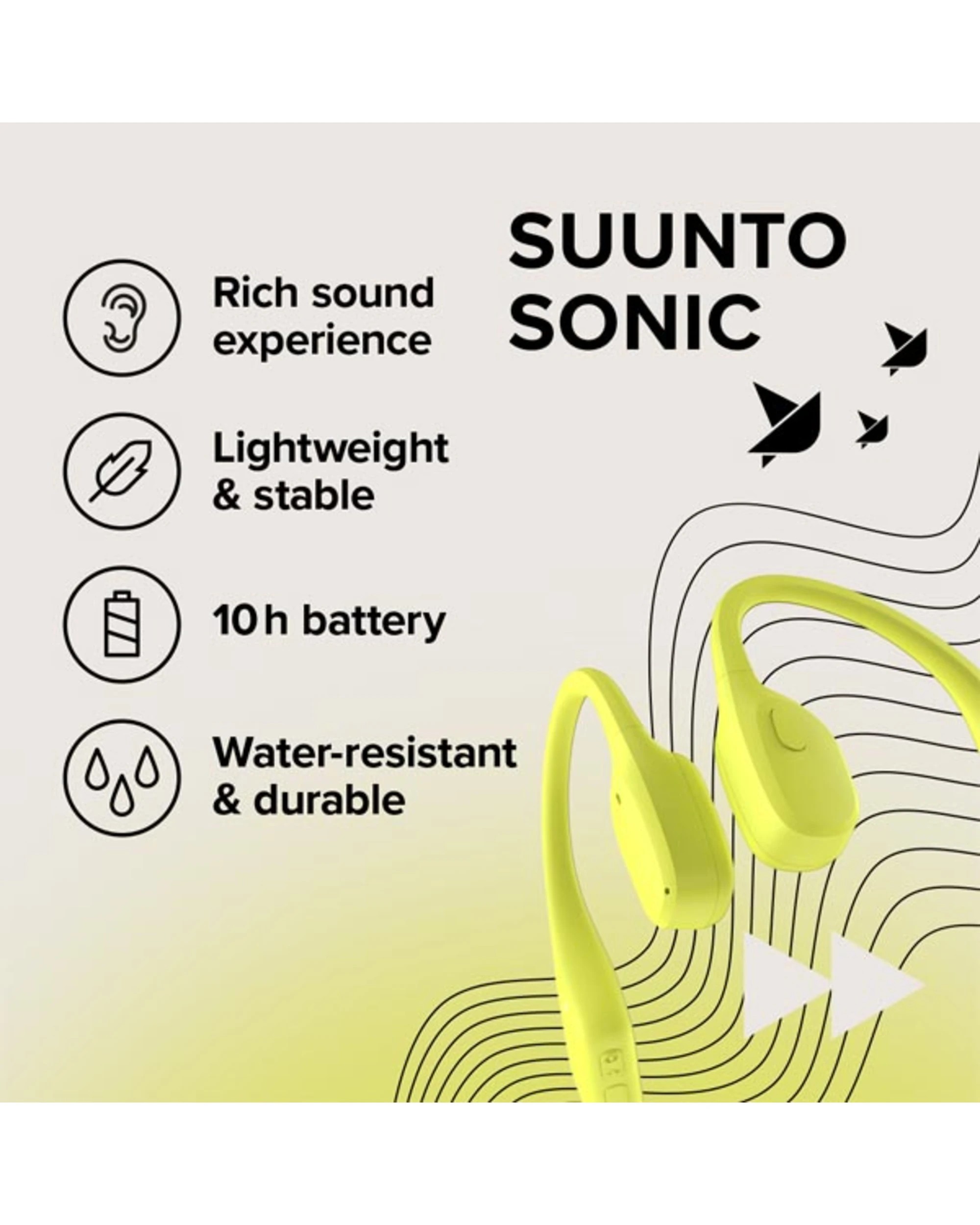 6 Suunto SONIC Bone Conduction Headphones (Lime), 6 of 10