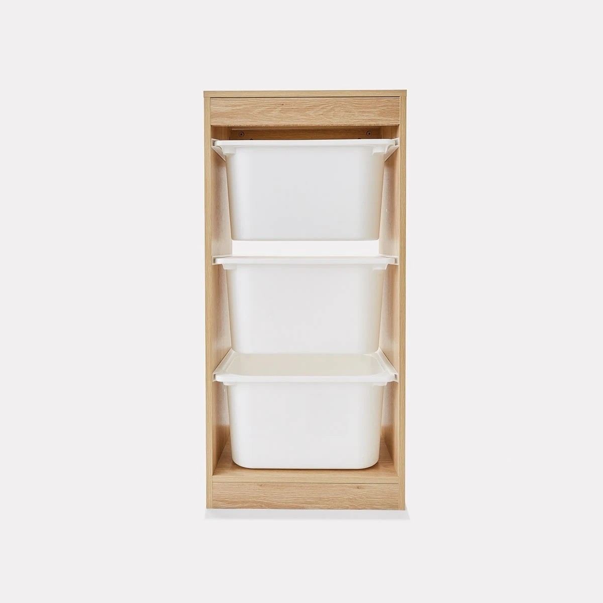 6 Kids 3-Tub Storage Organiser - Oak Look, 6 of 7