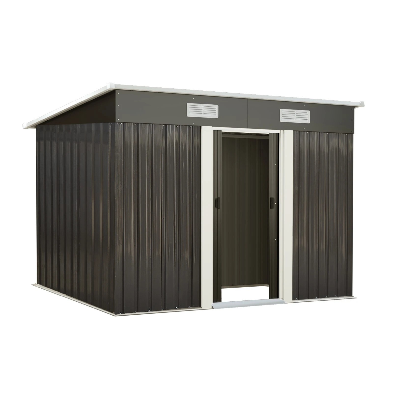1 Livsip Garden Shed Outdoor Storage Sheds 2.38x1.31M Workshop Cabin Metal House - Grey, 1 of 9