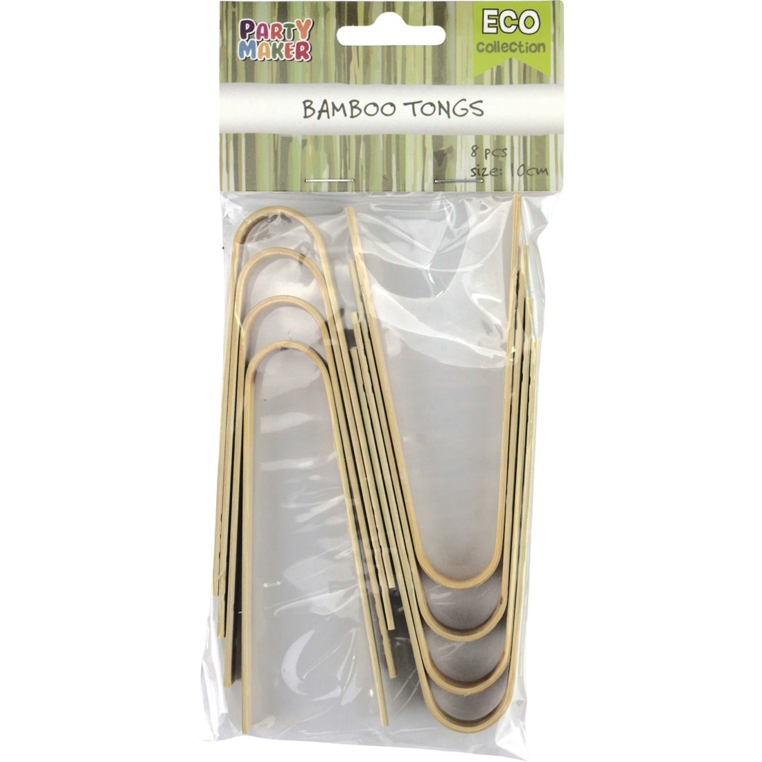 3 Party Maker Mini Bamboo Catering Tongs (Pack of 8), 3 of 4