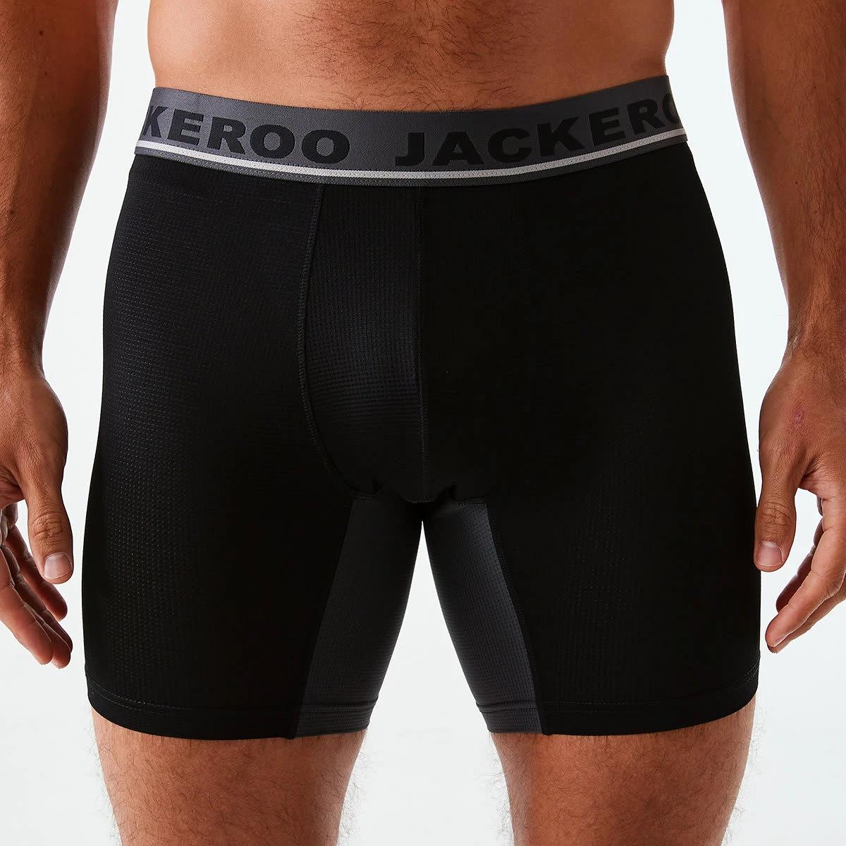 4 3 Pack Jackeroo Mid Length Mesh Trunks BLACK, 4 of 8
