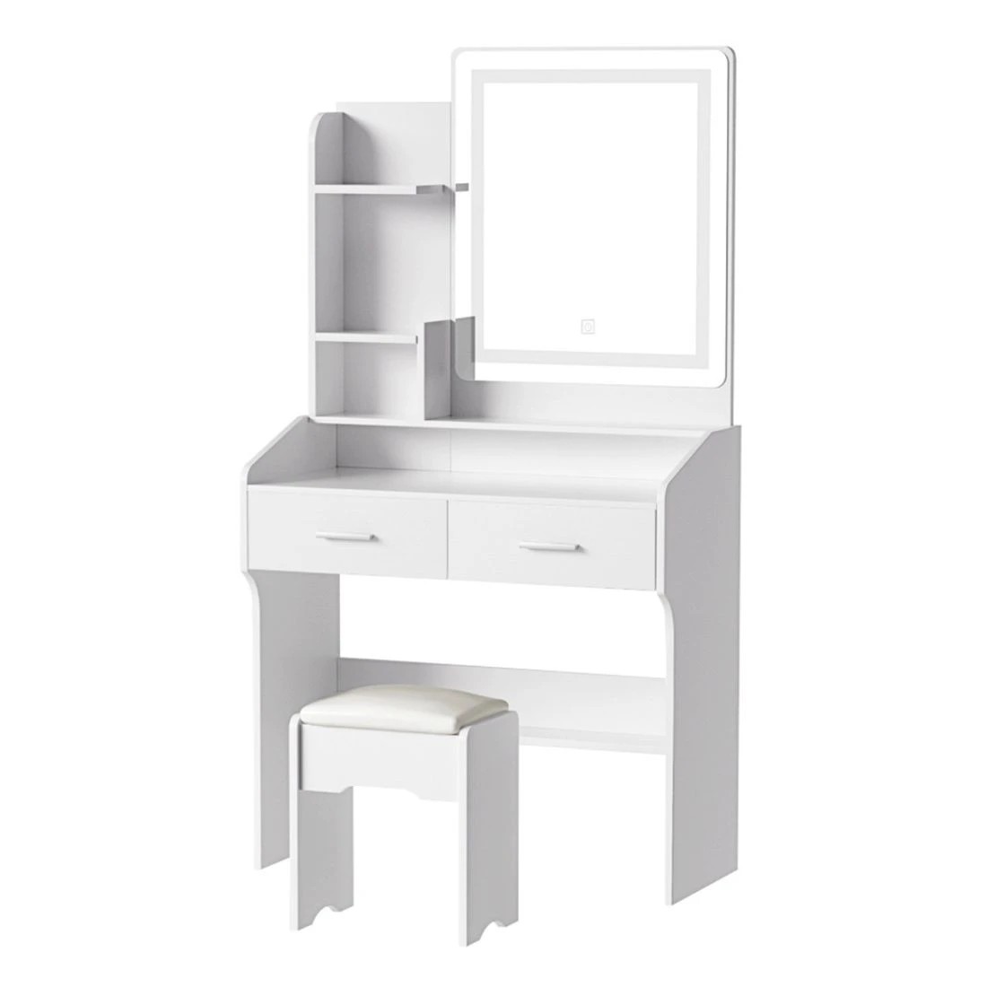 1 Artiss Dressing Table Set Stool Led - White, 1 of 8