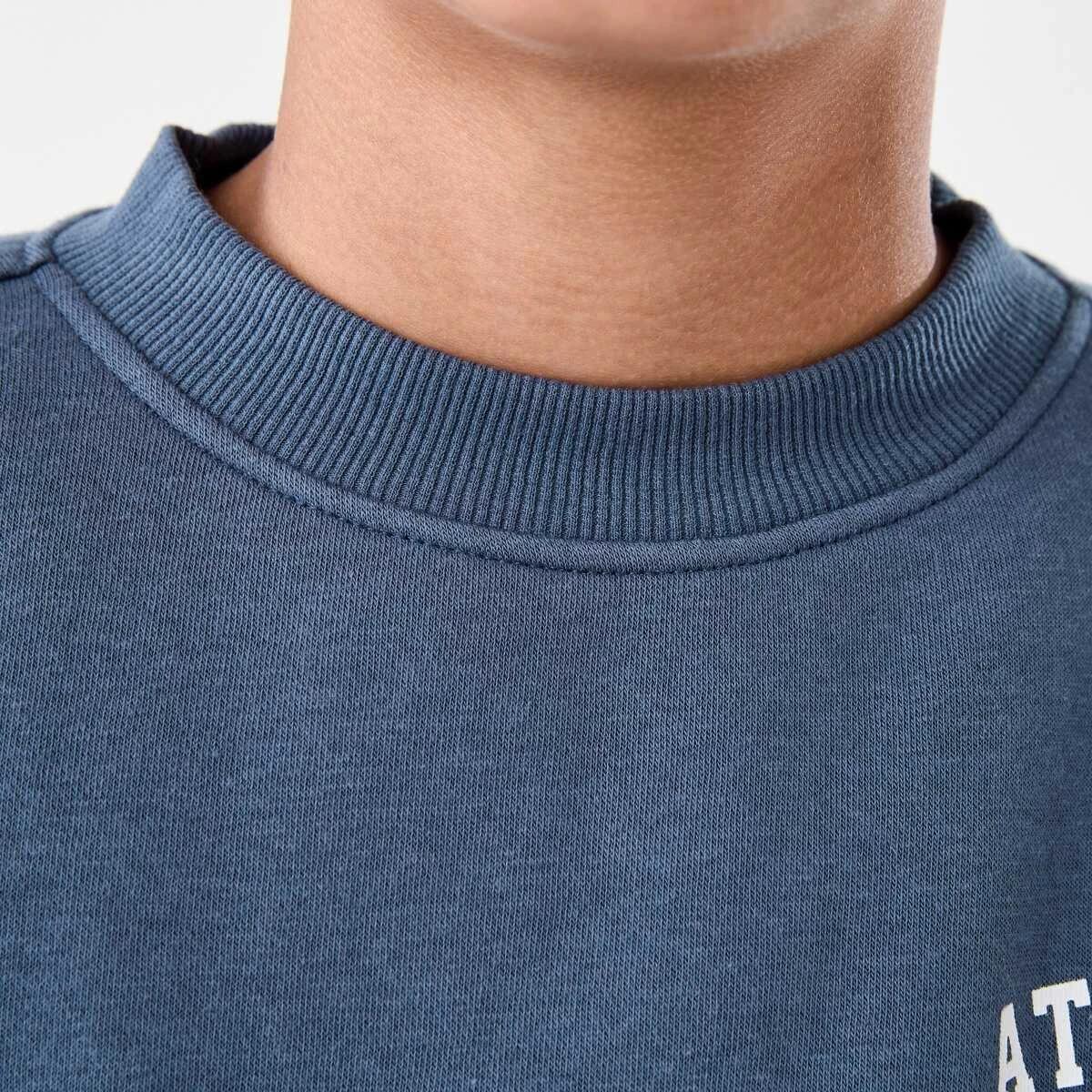 4 Oversized Graphic Crew Neck Sweatshirt Blu Athlet, 4 of 9