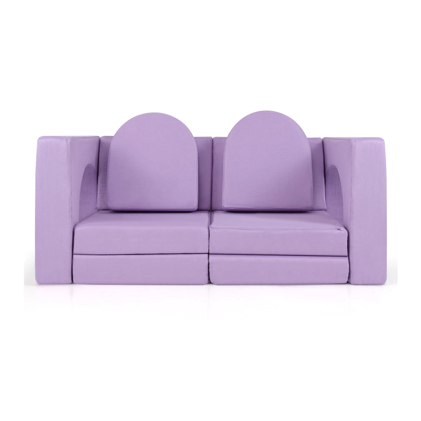 1 Costway 8PCS Modular Play Sofa Kids Couch - Purple, 1 of 2