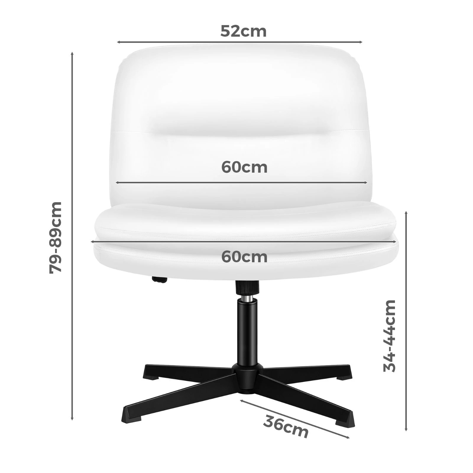 4 Alfordson Office Chair Computer Executive Seat Work Ottoman PU Leather - White, 4 of 10