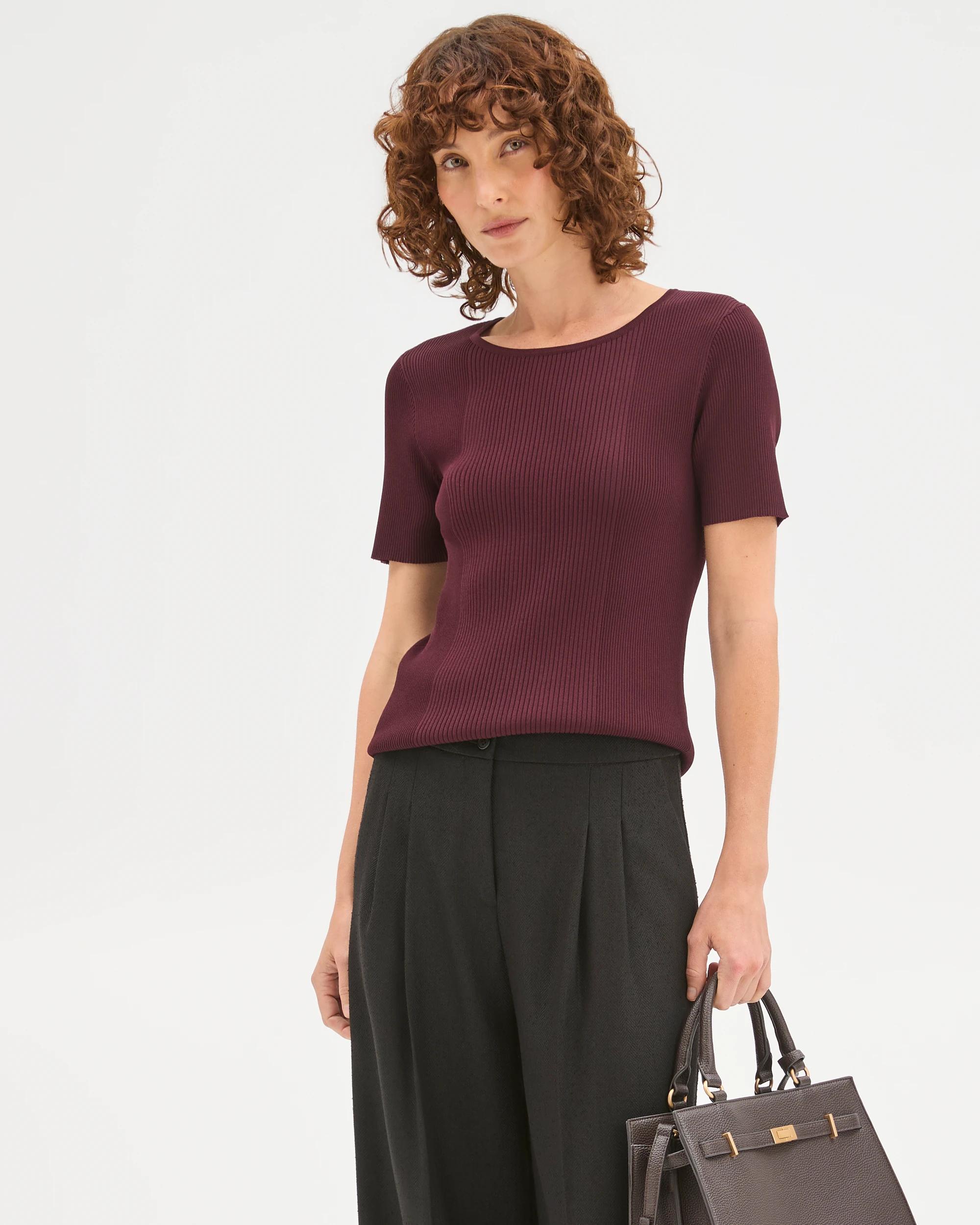 4 Preview Ultimate Rib Knit T-Shirt PINOT, 4 of 6