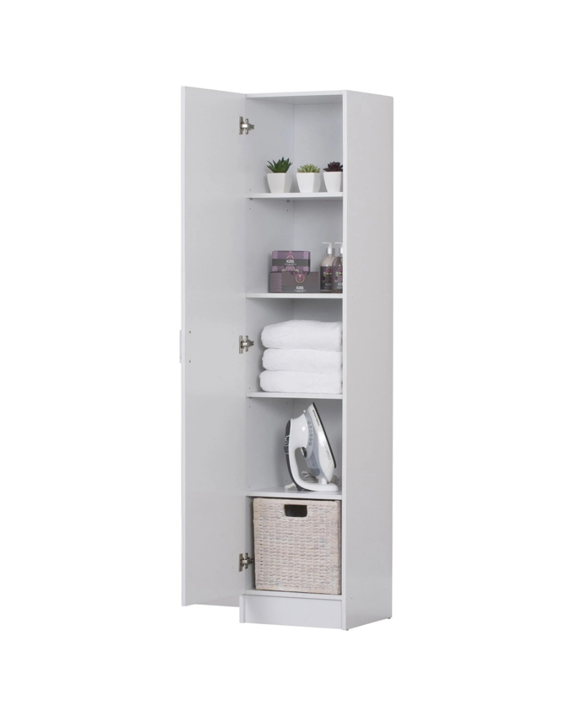 3 Alpine Bay Multipurpose Cupboard Single Door 5 Tier Storage Unit - White, 3 of 6