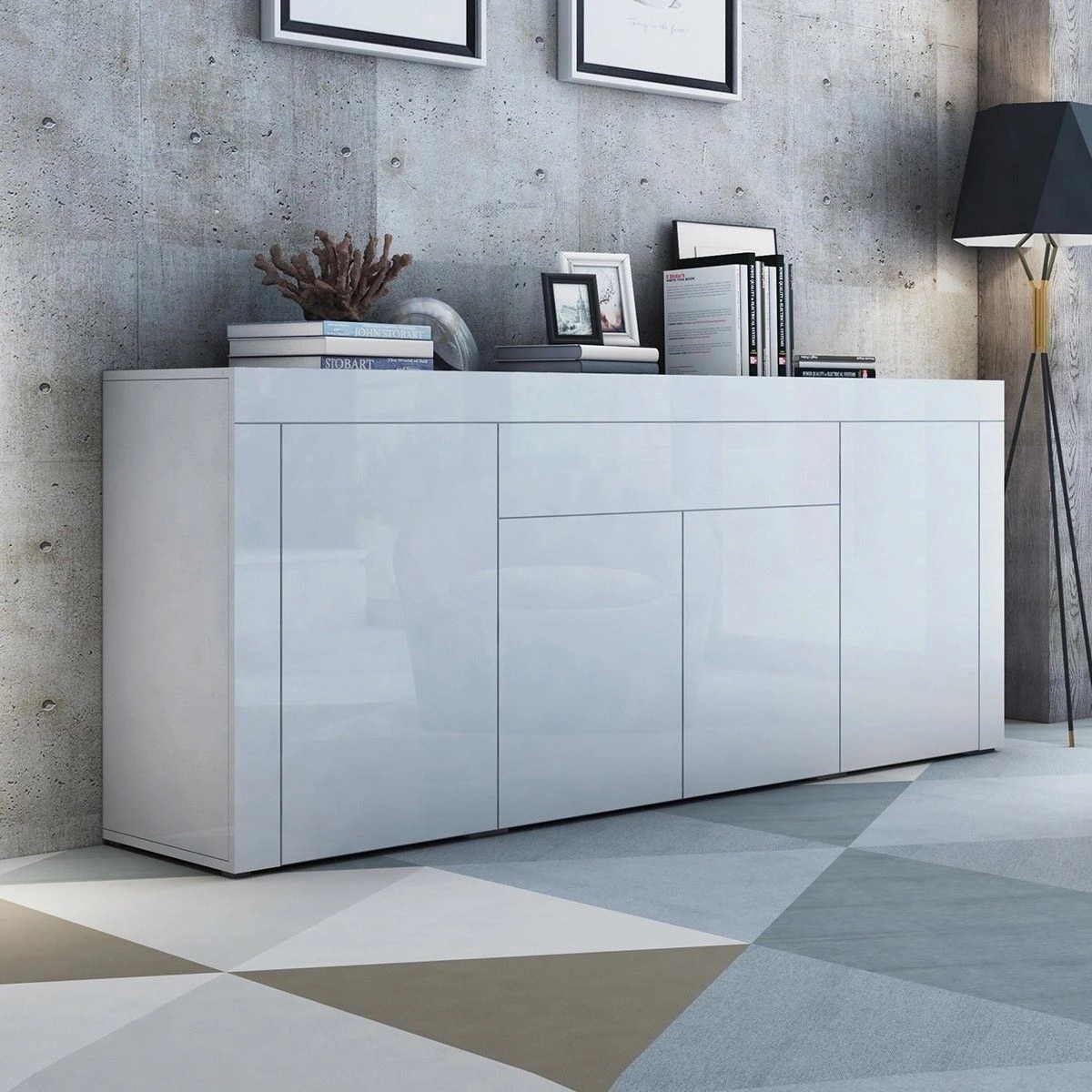 2 Ausway Sideboard Buffet Cabinet Table High Gloss Storage Cupboard, 2 of 7