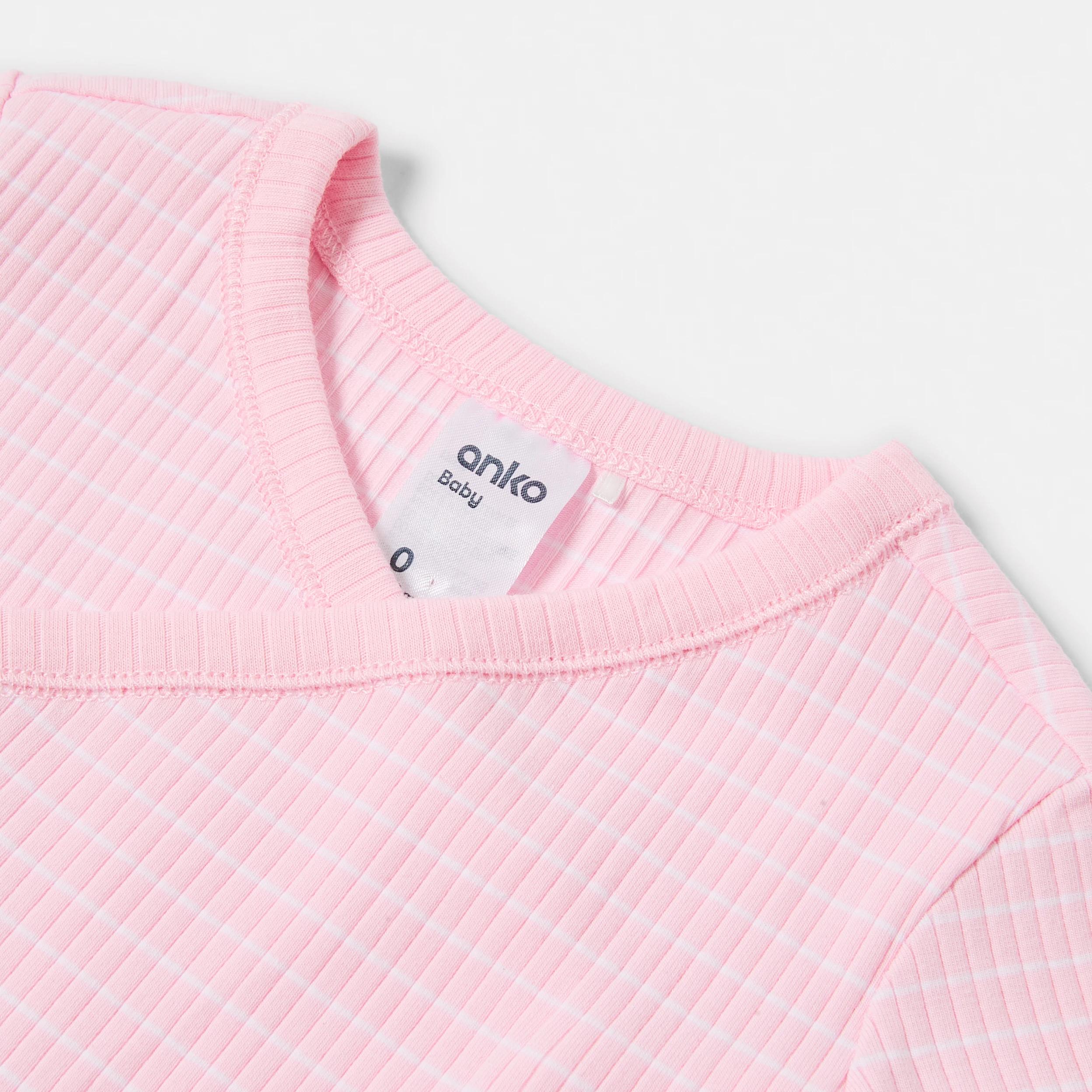 5 2 Piece Long Sleeve Wrap Newborn Set PINK STRIPE, 5 of 7