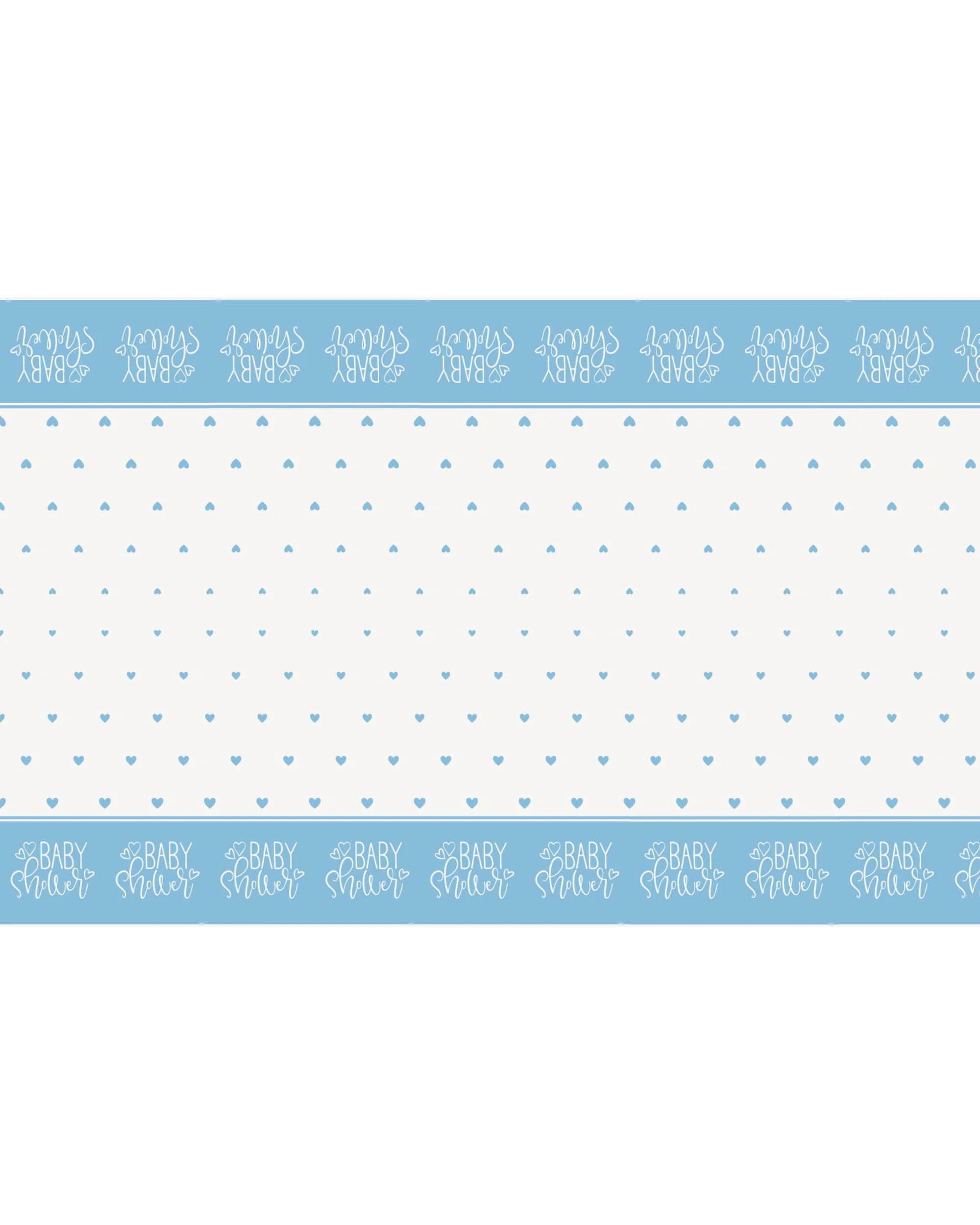 1 Unique Blue Hearts Baby Shower Plastic Tablecloth - Blue, 1 of 1