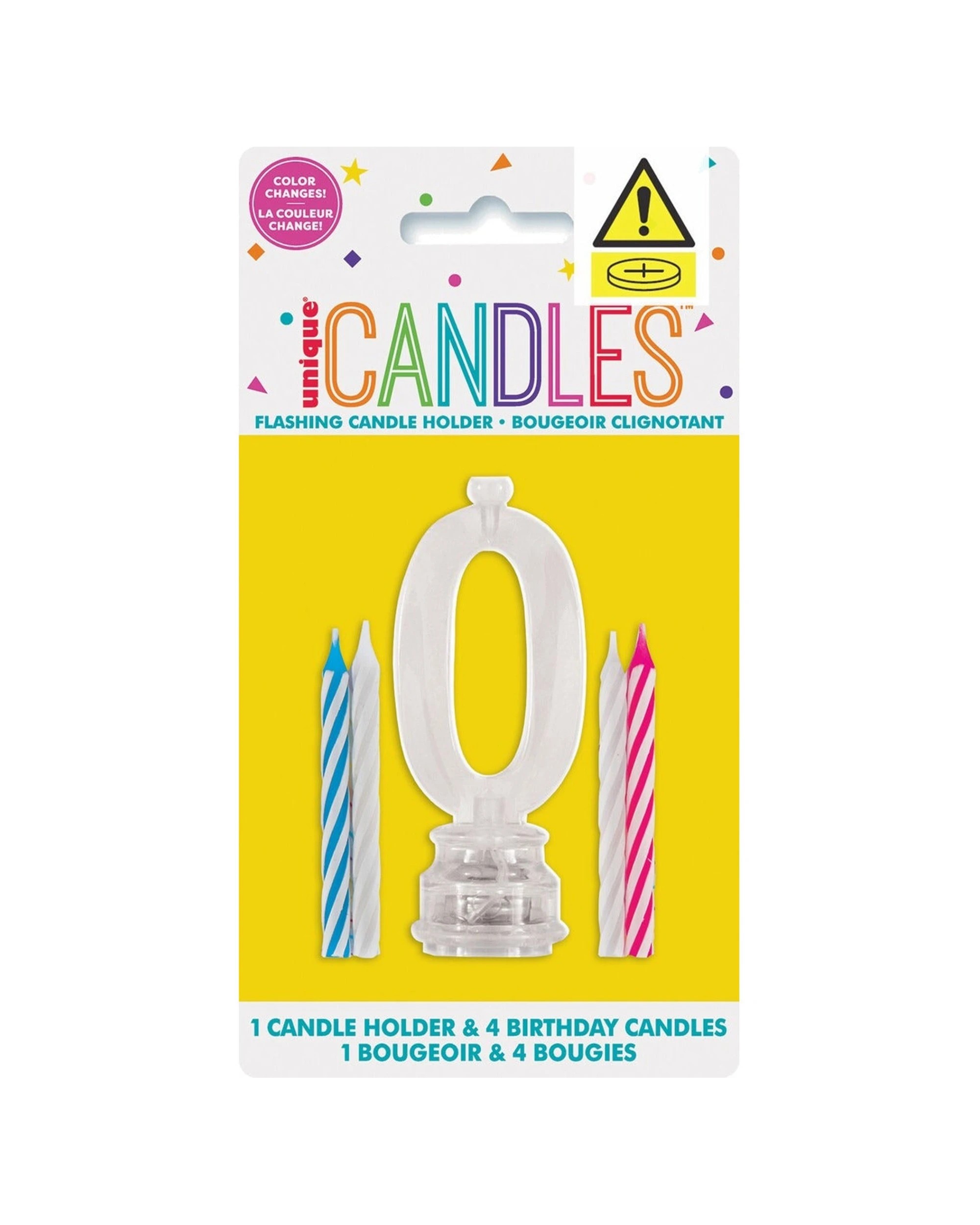 1 Meteor Party Flashing Birthday Candle Number 0 Decoration Cake Topper - Clear, 1 of 1