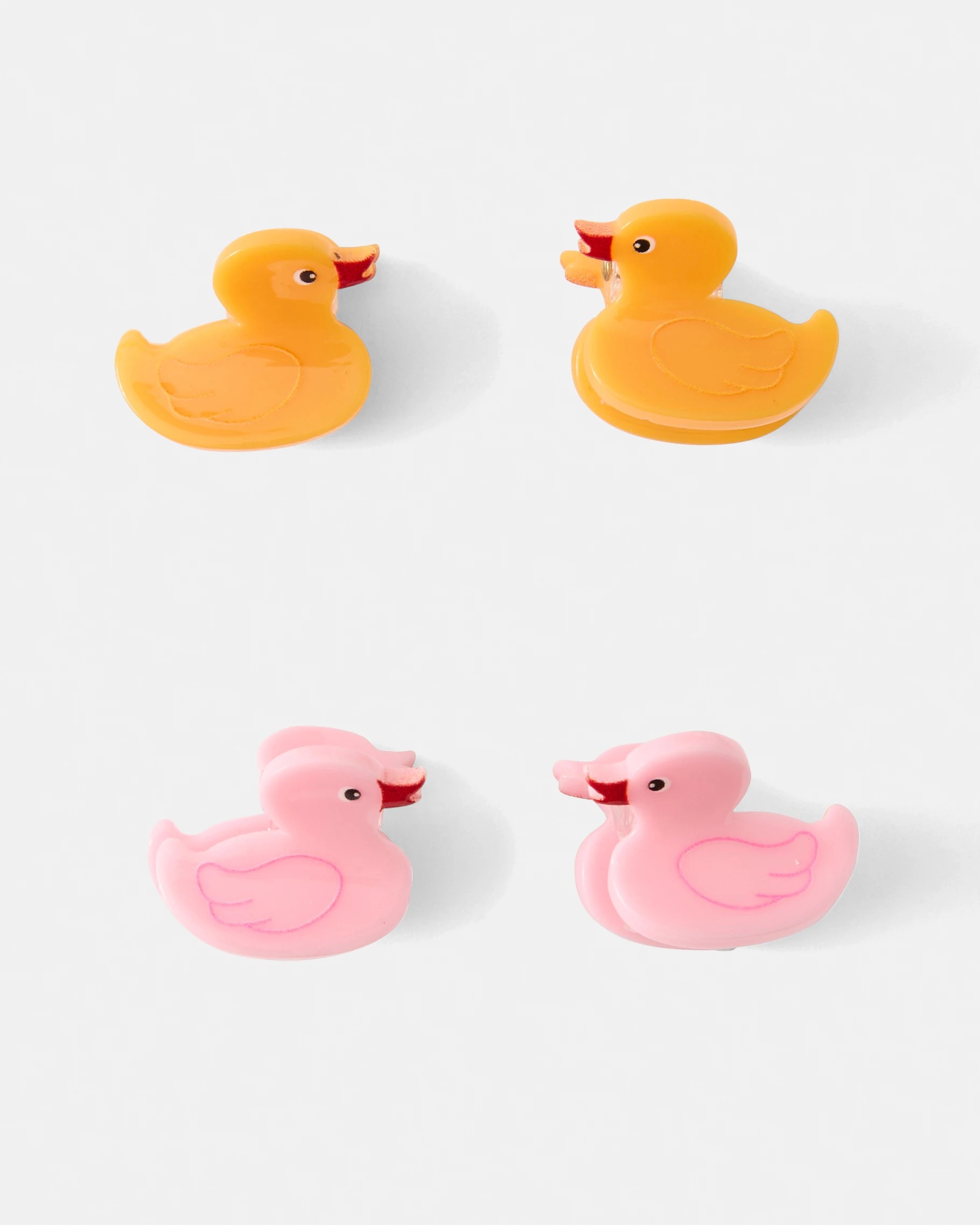 1 4 Pack Yellow and Pink Mini Duck Claw Hair Clips, 1 of 4