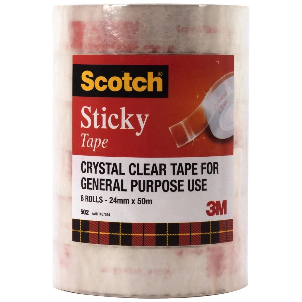 2 Scotch Sticky Tape 24mm x 50m 6 Pack, 2 of 7