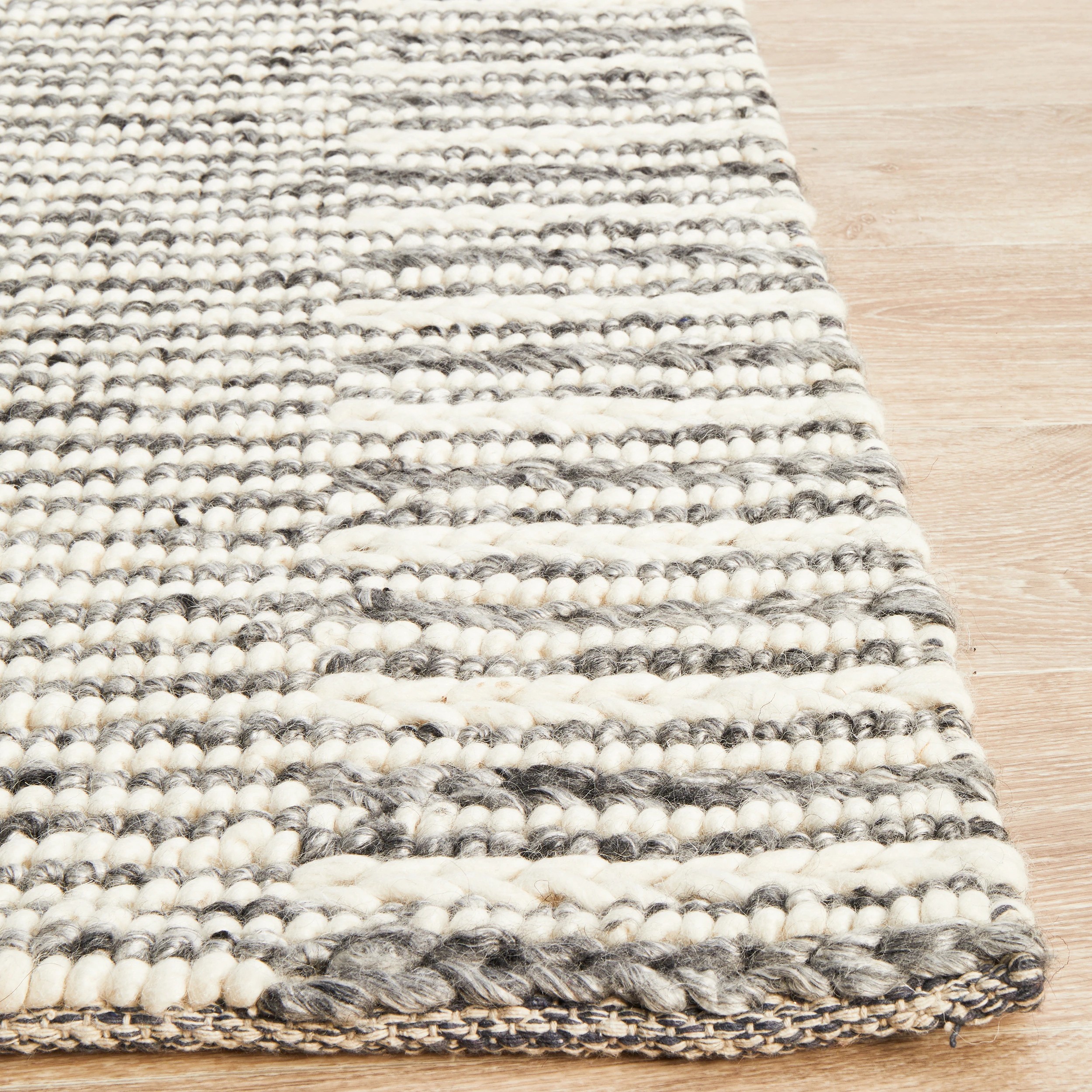 6 Common Ground Rugs Nordica 316 280x190cm - Large Plain & Textured Rug - Silver, 6 of 8