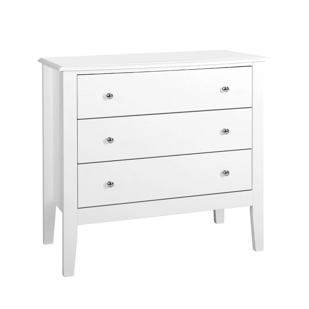 1 Artiss 3 Chest of Drawers  - BRITTANY - White, 1 of 5