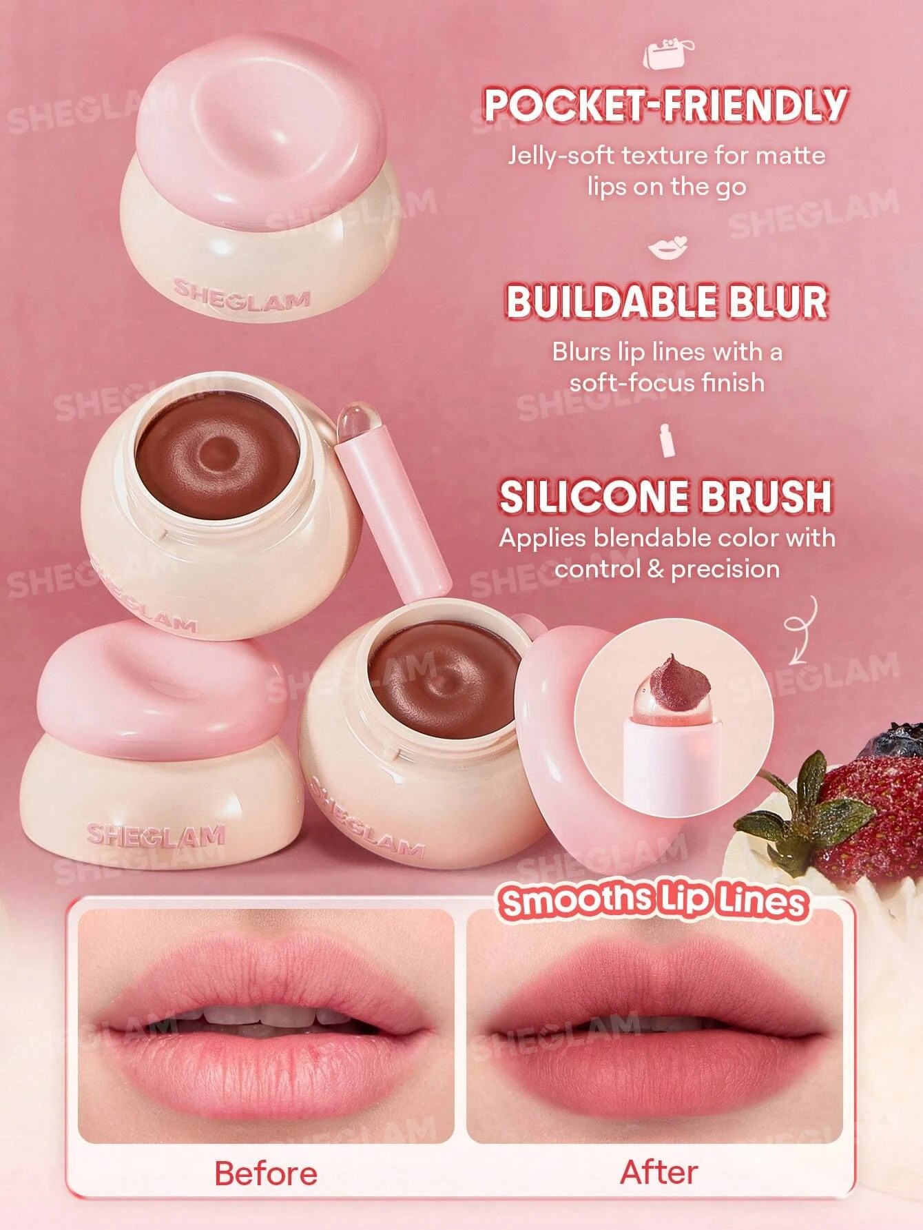 6 SHEGLAM Bounce Putty Pocket Lip Pot - Berry Bliss, 6 of 7