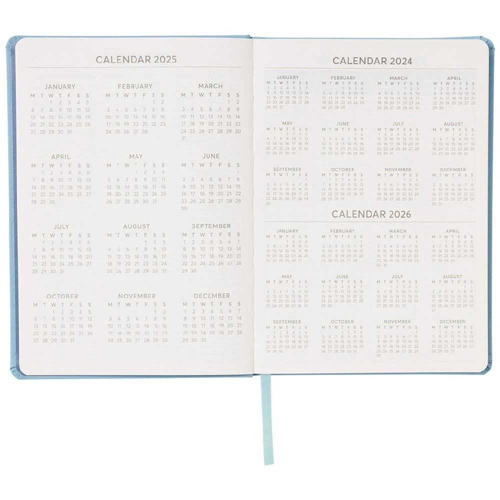 5 J.Burrows A5 Week to View 2025 Embossed Diary Blue, 5 of 8