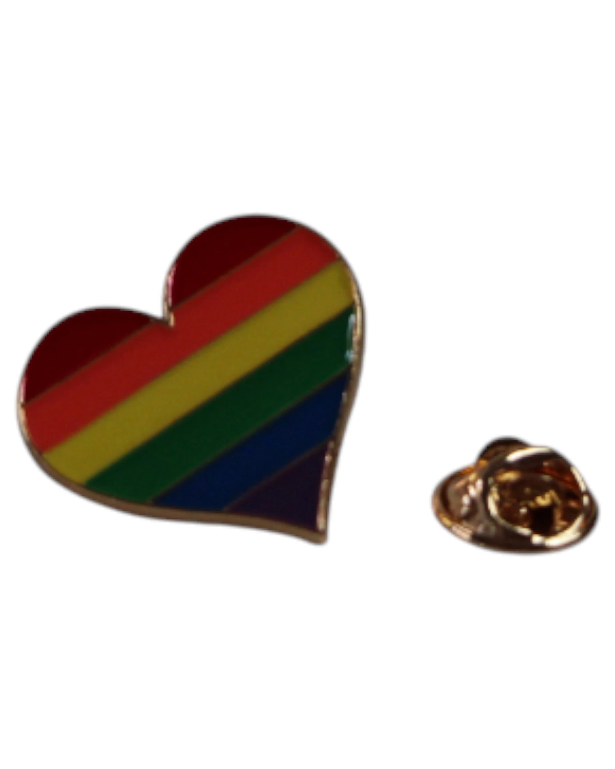 3 Zasel Rainbow Pride Love Gold Loveheart Lgbt Brooch Blazer Shirt Pin - Multi - Multi, 3 of 4