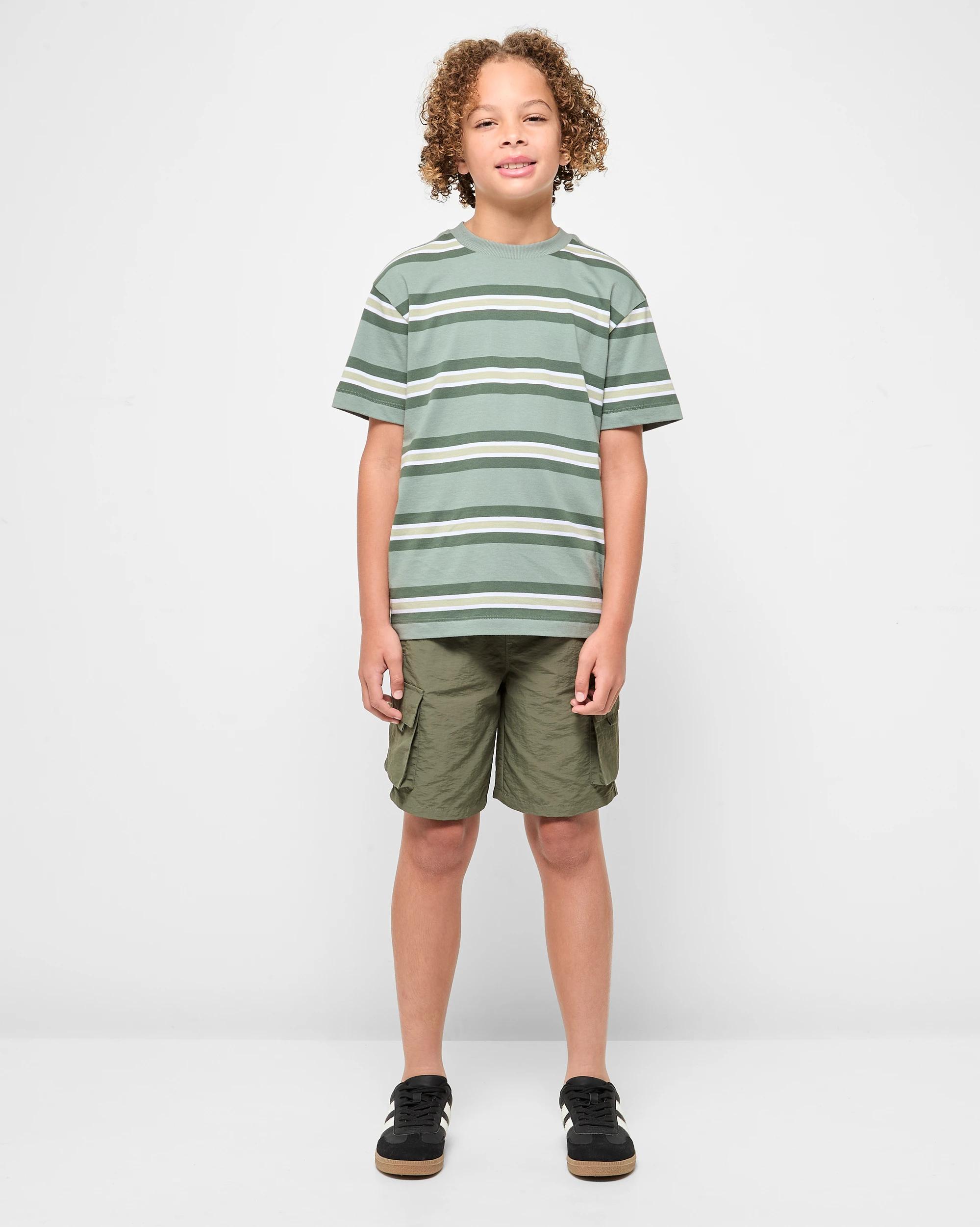 2 Target Australian Cotton Print T-shirt GREEN STRIPE, 2 of 5