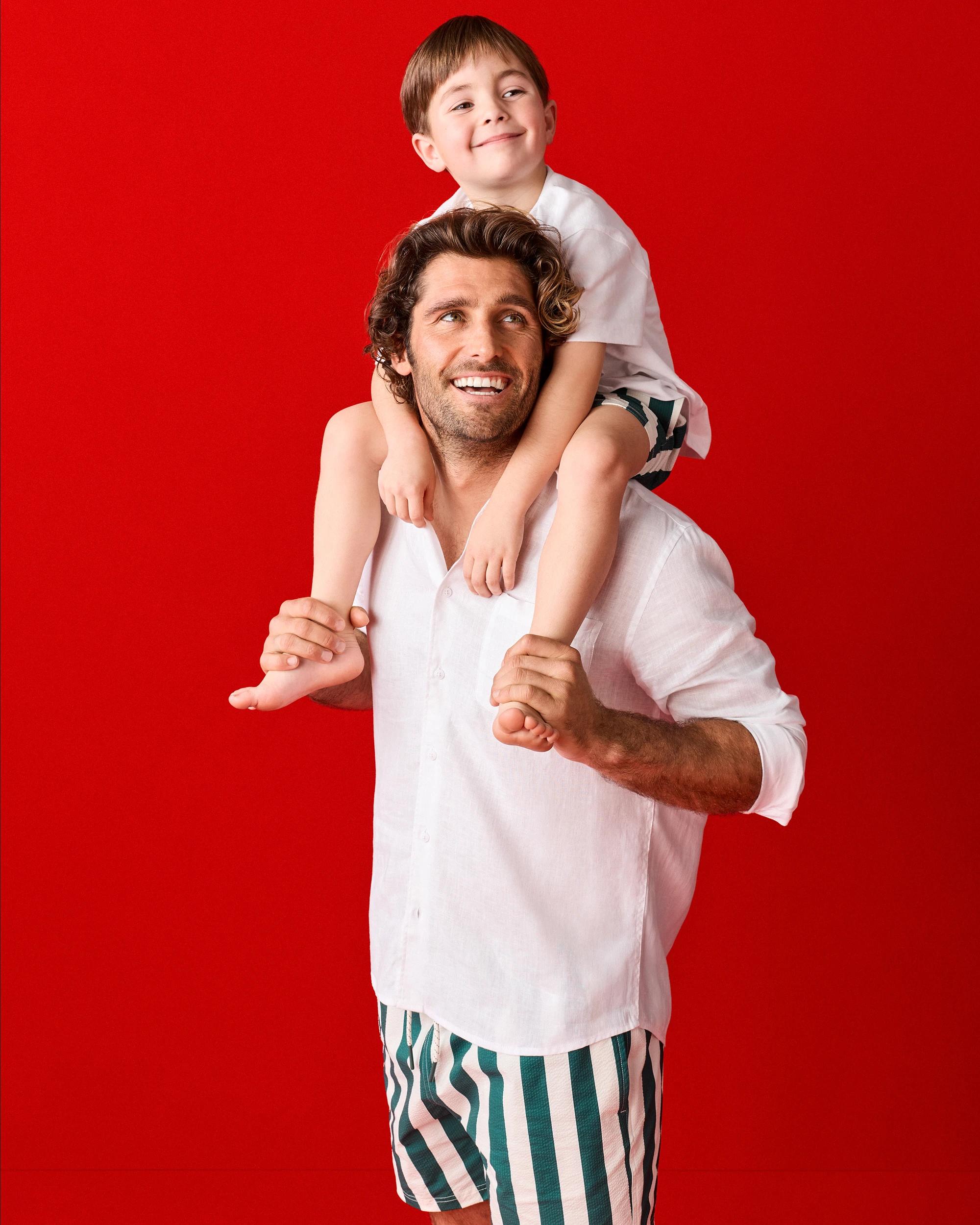 7 Target Kids Family Matching Striped Swim Boardshorts GREEN, 7 of 8