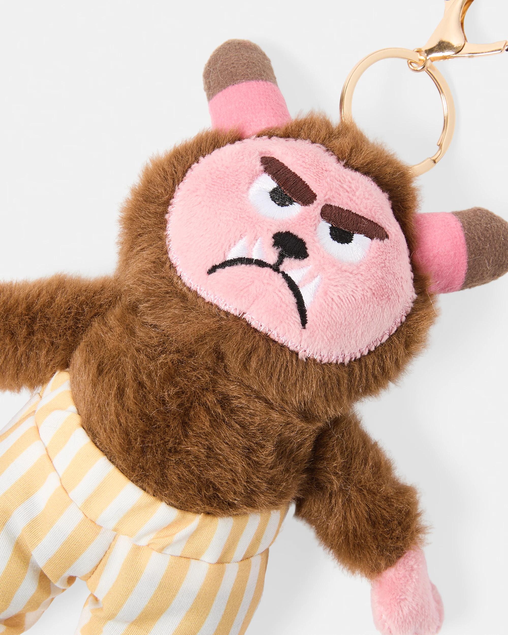 2 Shorts Monster Charm Keyring - Brown, Pink and Gold Tone Brown, 2 of 3