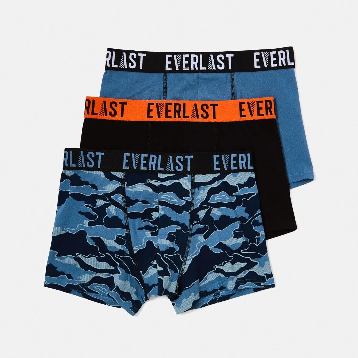 1 3 Pack Everlast Mens Workwear Trunks BLUE CAMO, 1 of 7